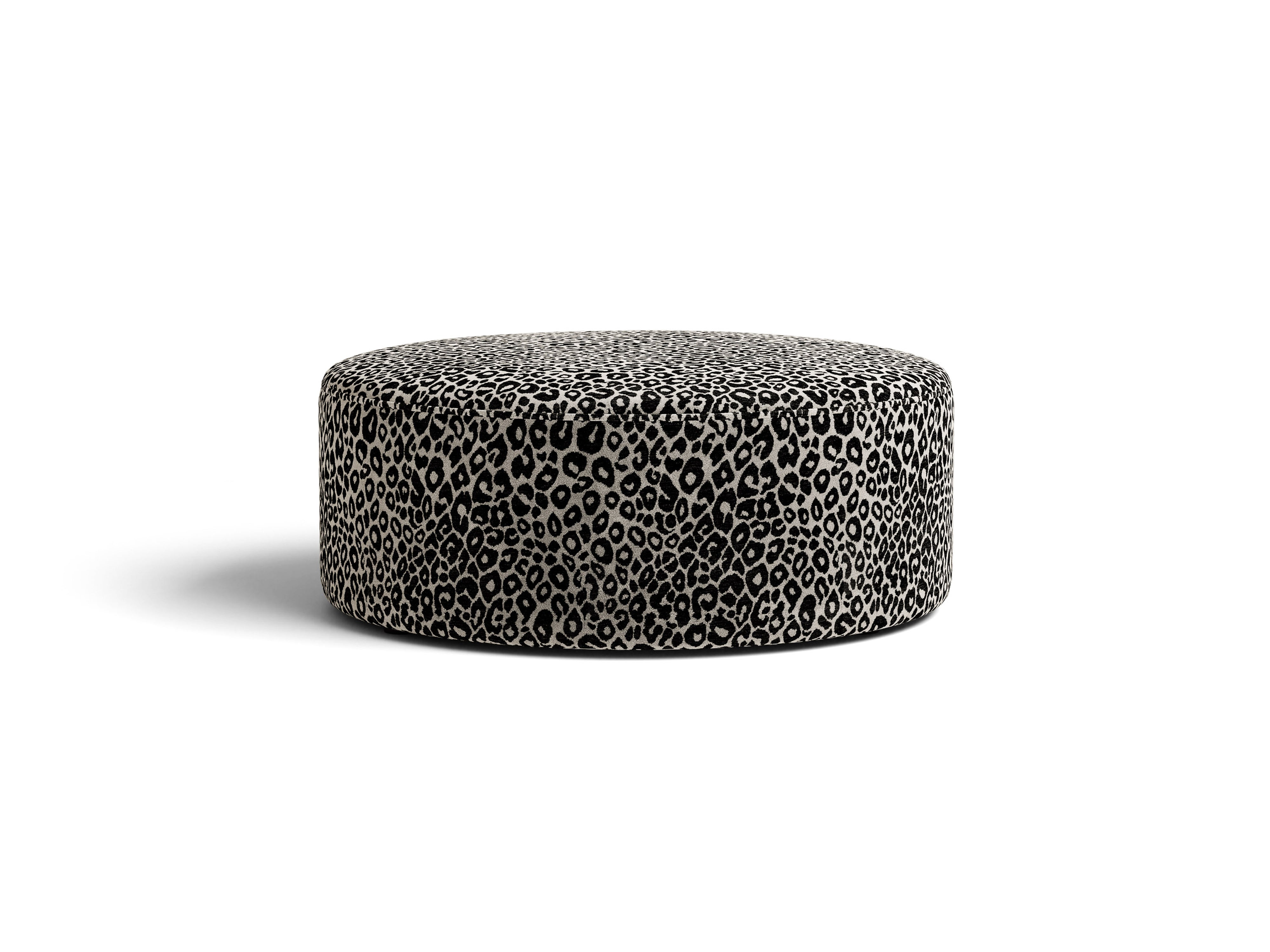 Micadoni Pouf Dia 90cm Chenille Wild Weiß