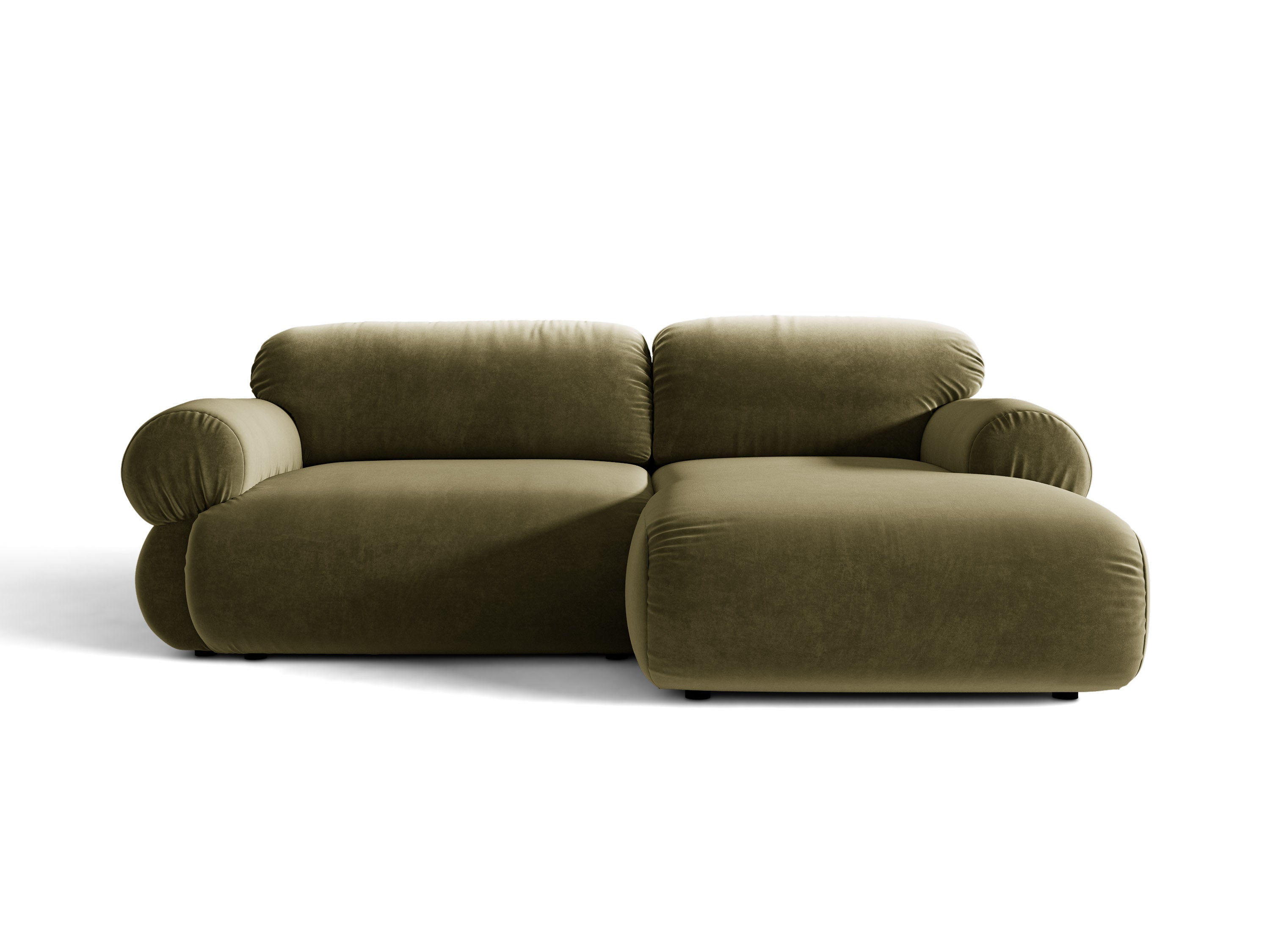 Micadoni Ophelia Ecksofa 4-Sitzer Rechts Samt Salvador Grün