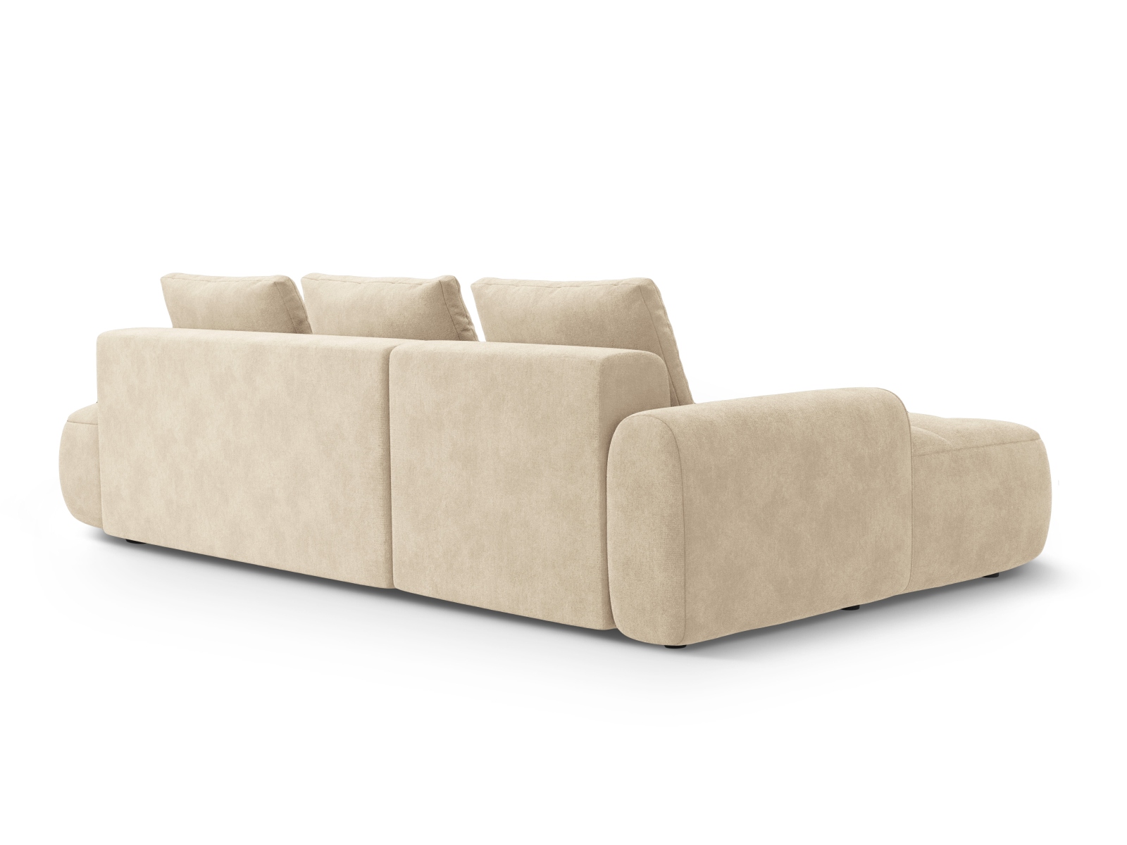 Cosmopolitan Design Ecksofa Linz 3-Sitzer offen mit Schlaffunktion Samt Vogue Helles Beige Links