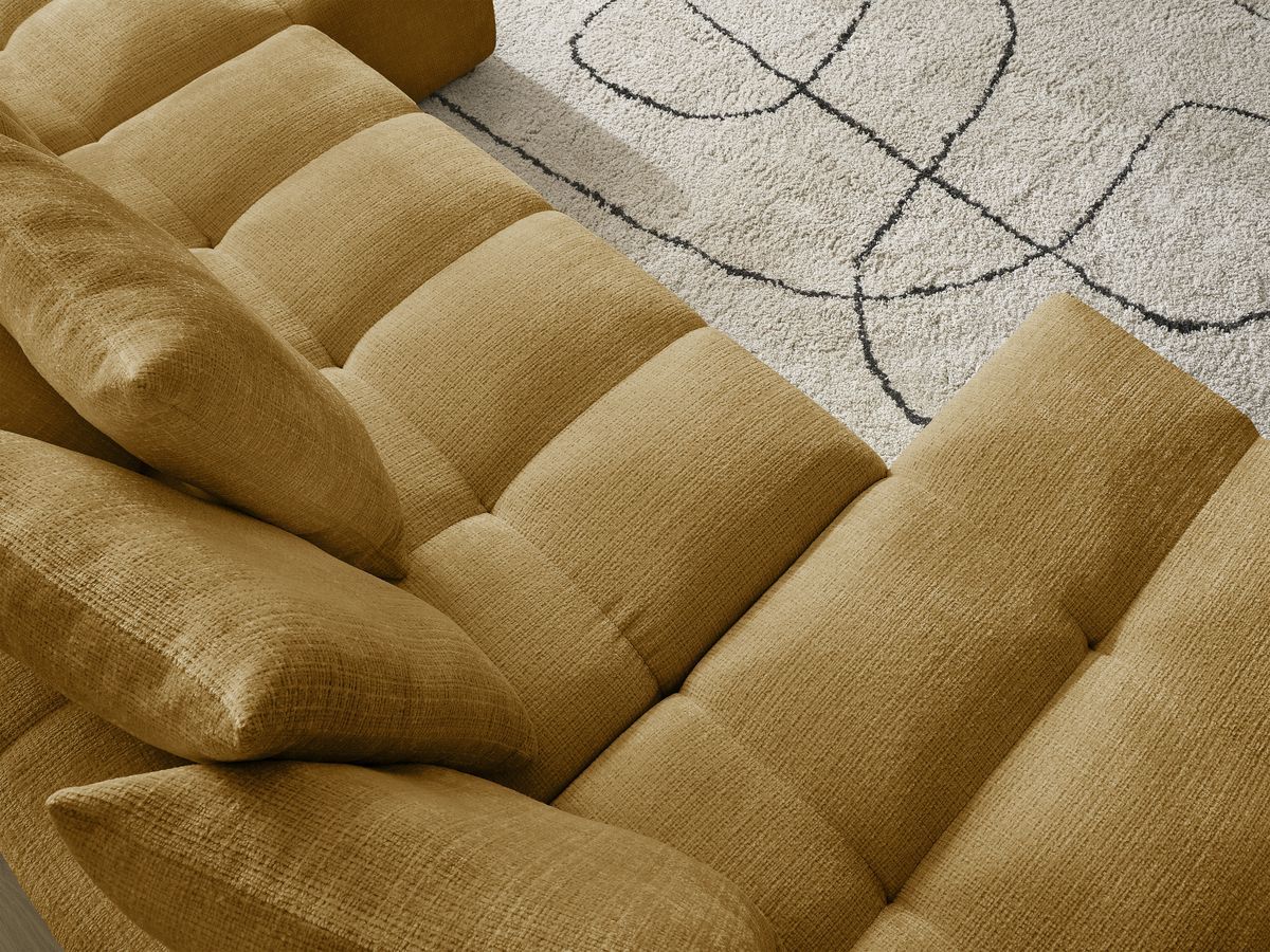 Bobochic Anakin Wohnlandschaft, 10 Kissen Strukturstoff Gelb