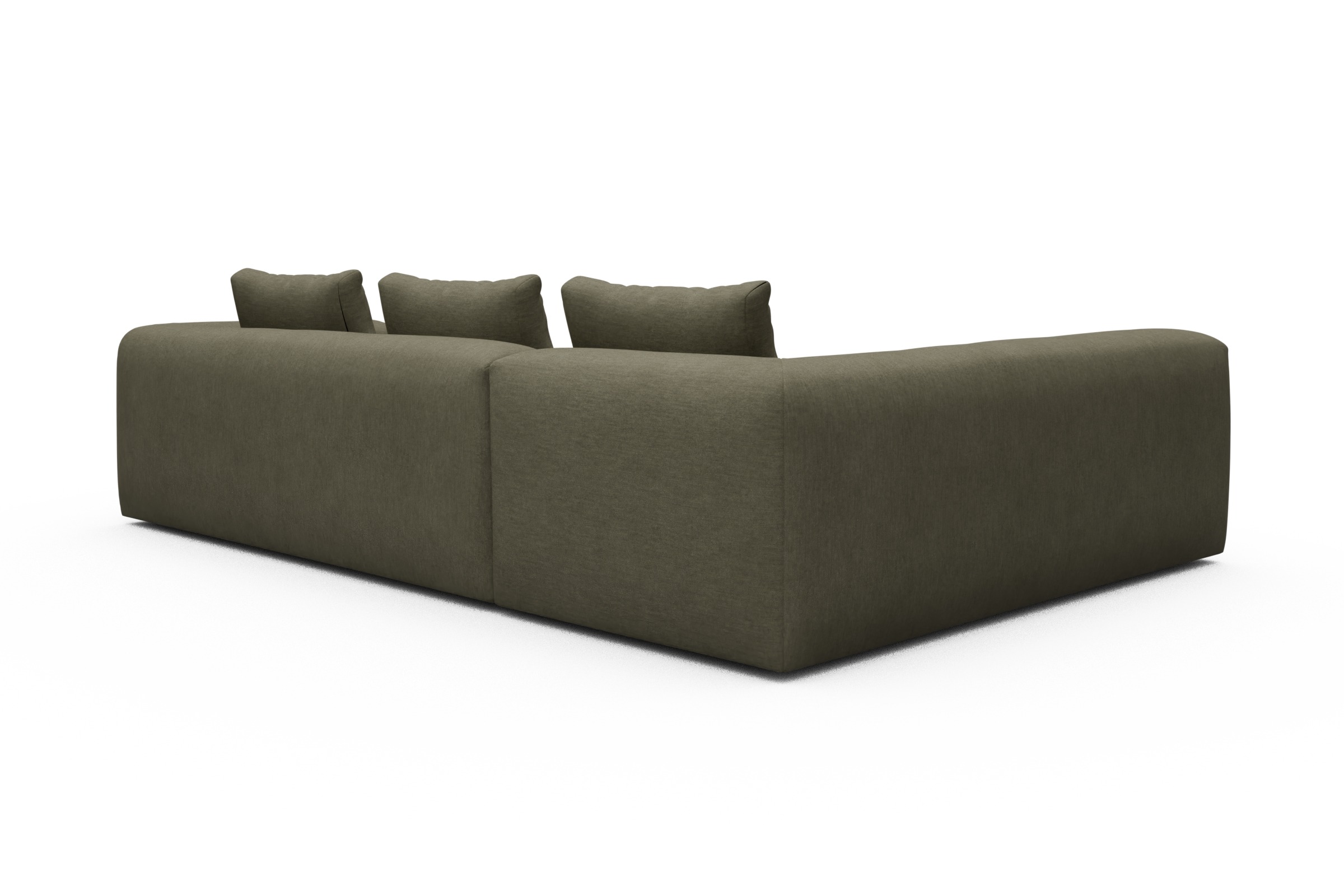 Ecksofa Fred 2x 2,5-Sitzer links offen Vivus-Dusty-Olive