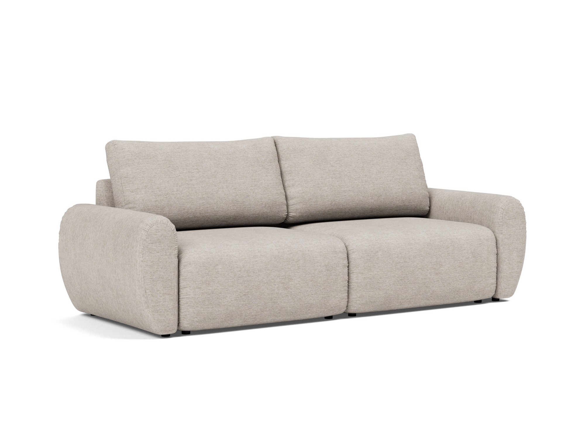 Schlafsofa Norum mit Curve-Armlehnen Chenille Yuveno 471-Sand