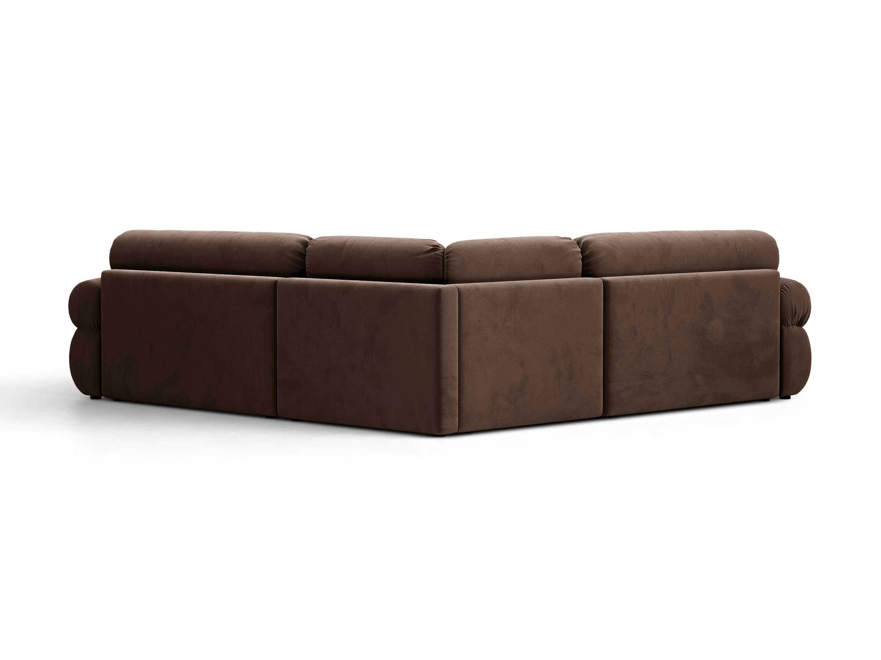 Micadoni Ophelia Symmetrisches Ecksofa Samt Salvador Schokolade