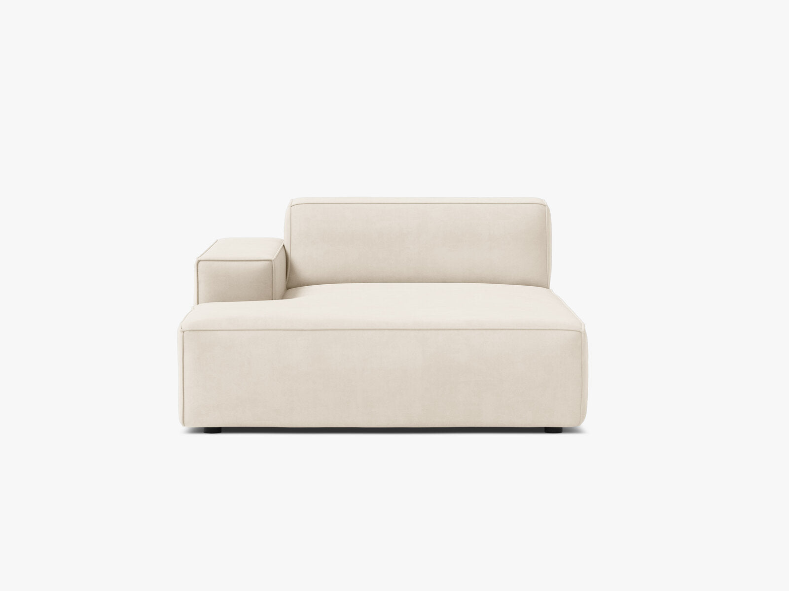 Micadoni Jodie Chaiselongue Links Samt Bluvel Helles Beige