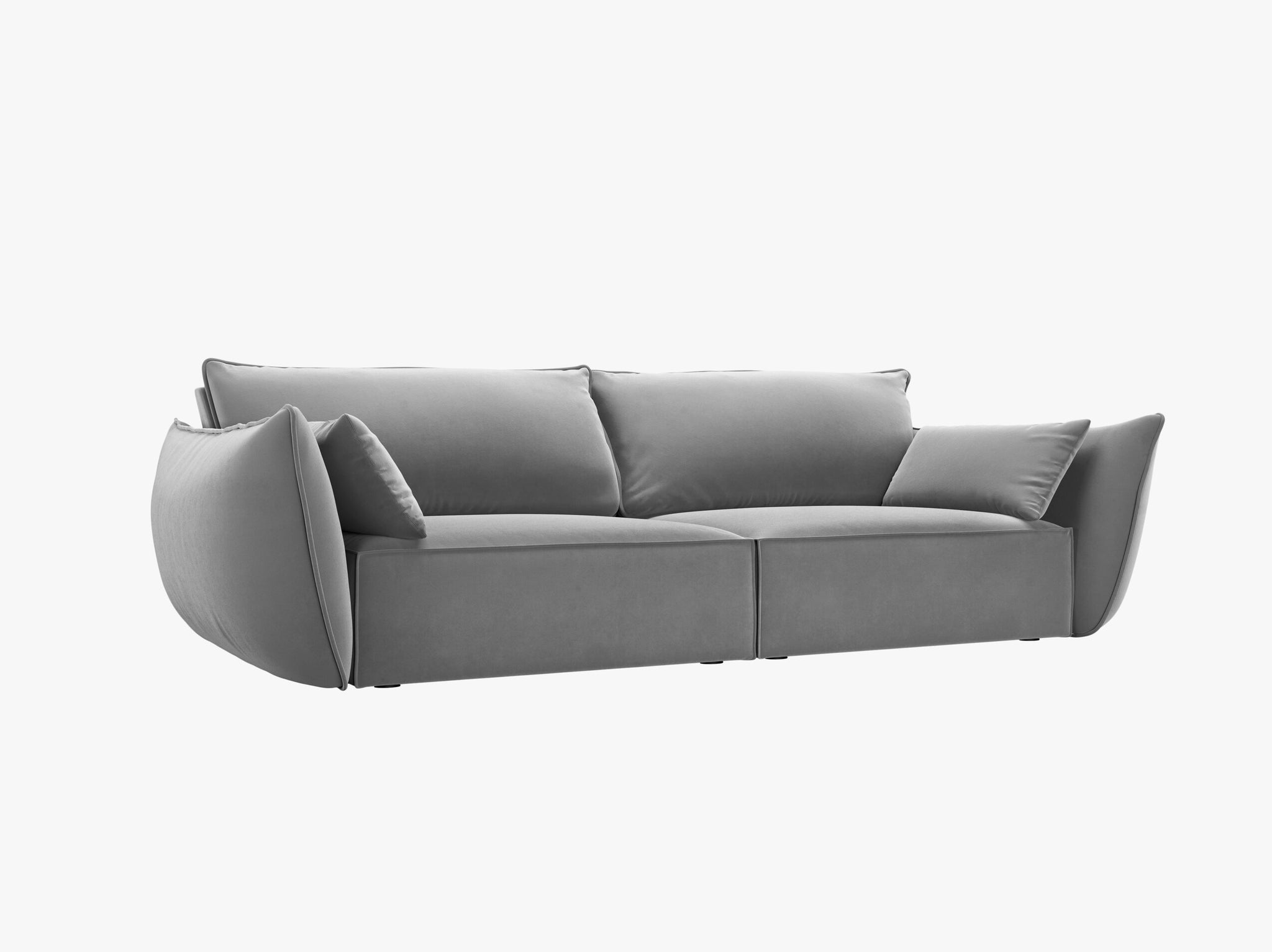 Micadoni Sofa Kaelle 3-Sitzer Samt Bluvel Grau