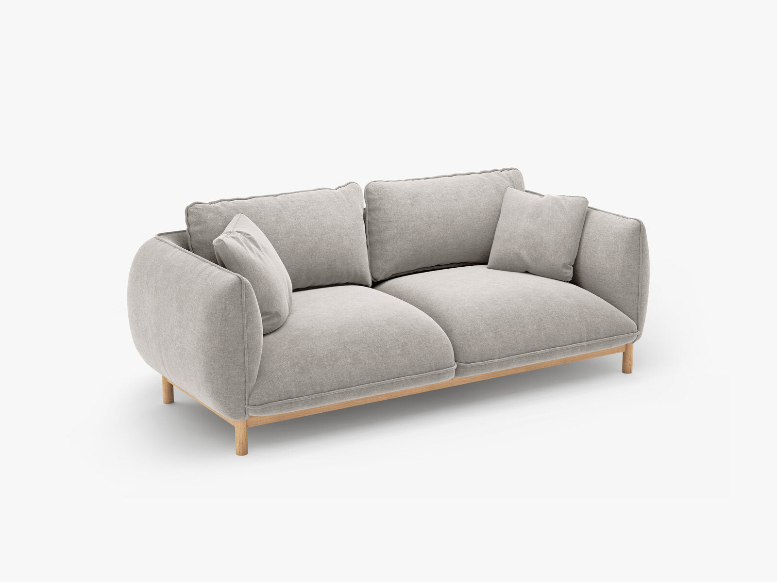 Micadoni Ada Sofa 2-Sitzer Strukturierter Stoff Wind Hellgrau
