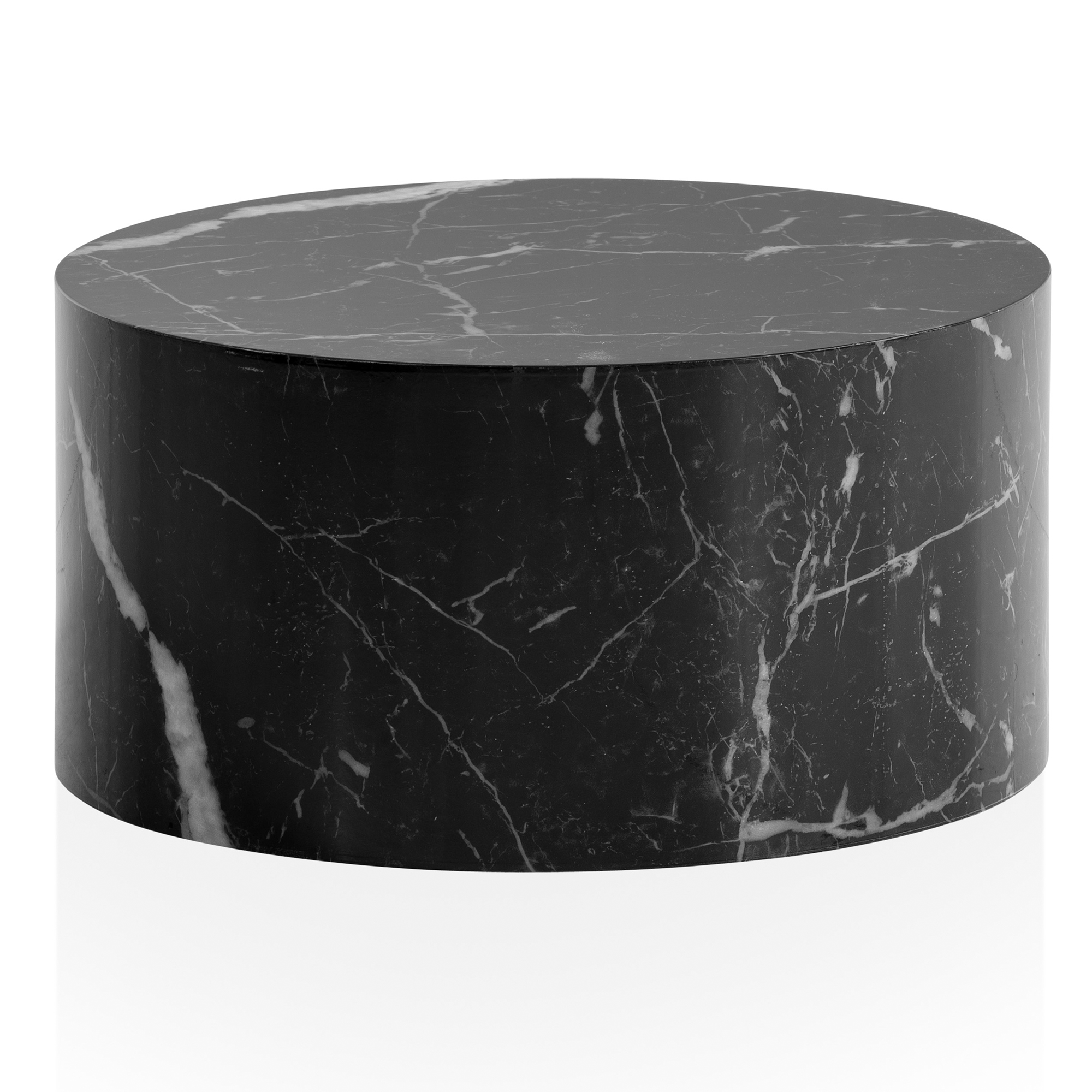 Couchtisch Alsen Marmoroptik Schwarz Ø 60 × H 30 cm