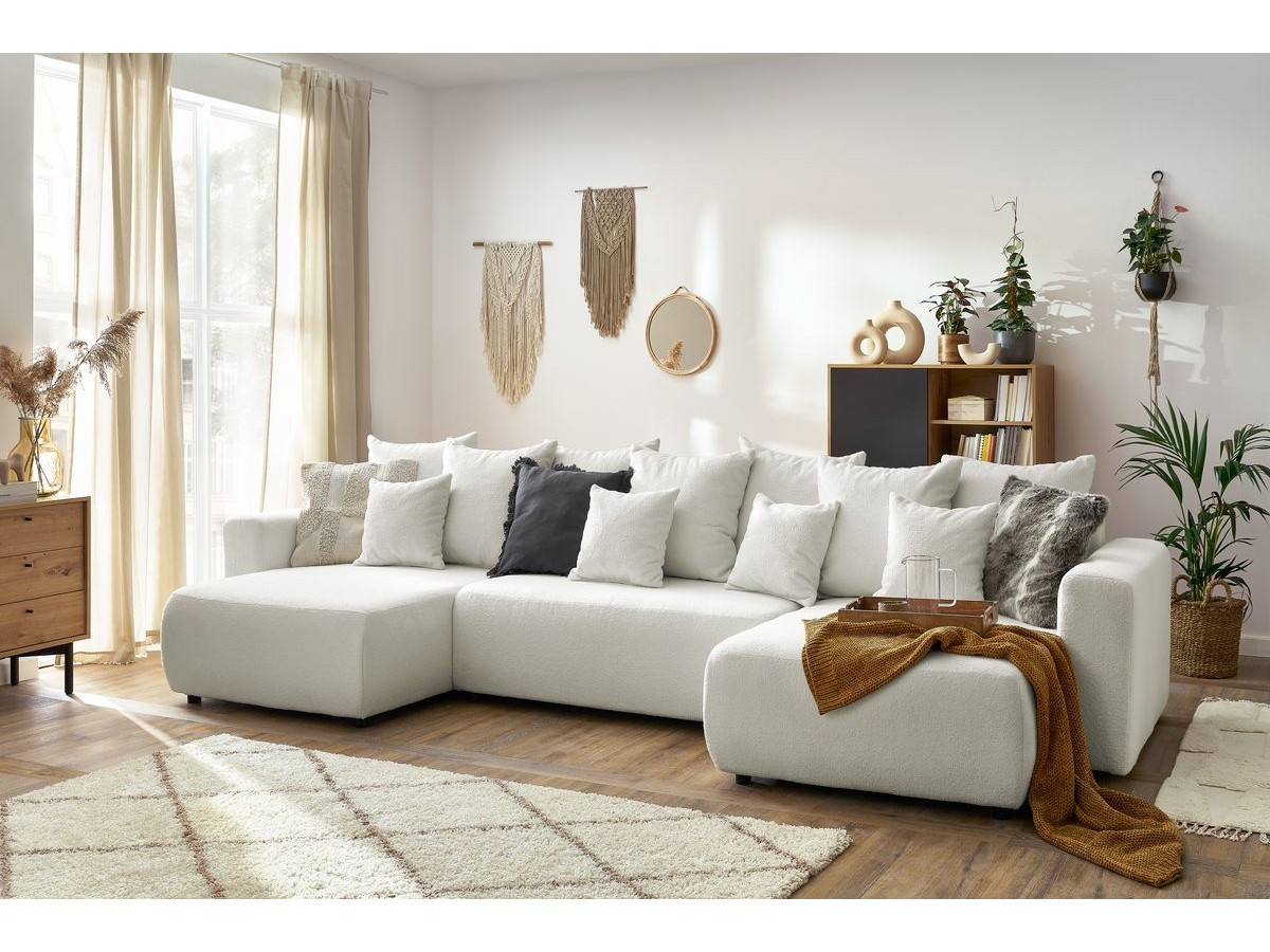 Bobochic Envy Wohnlandschaft Bouclé-Stoff Weiß