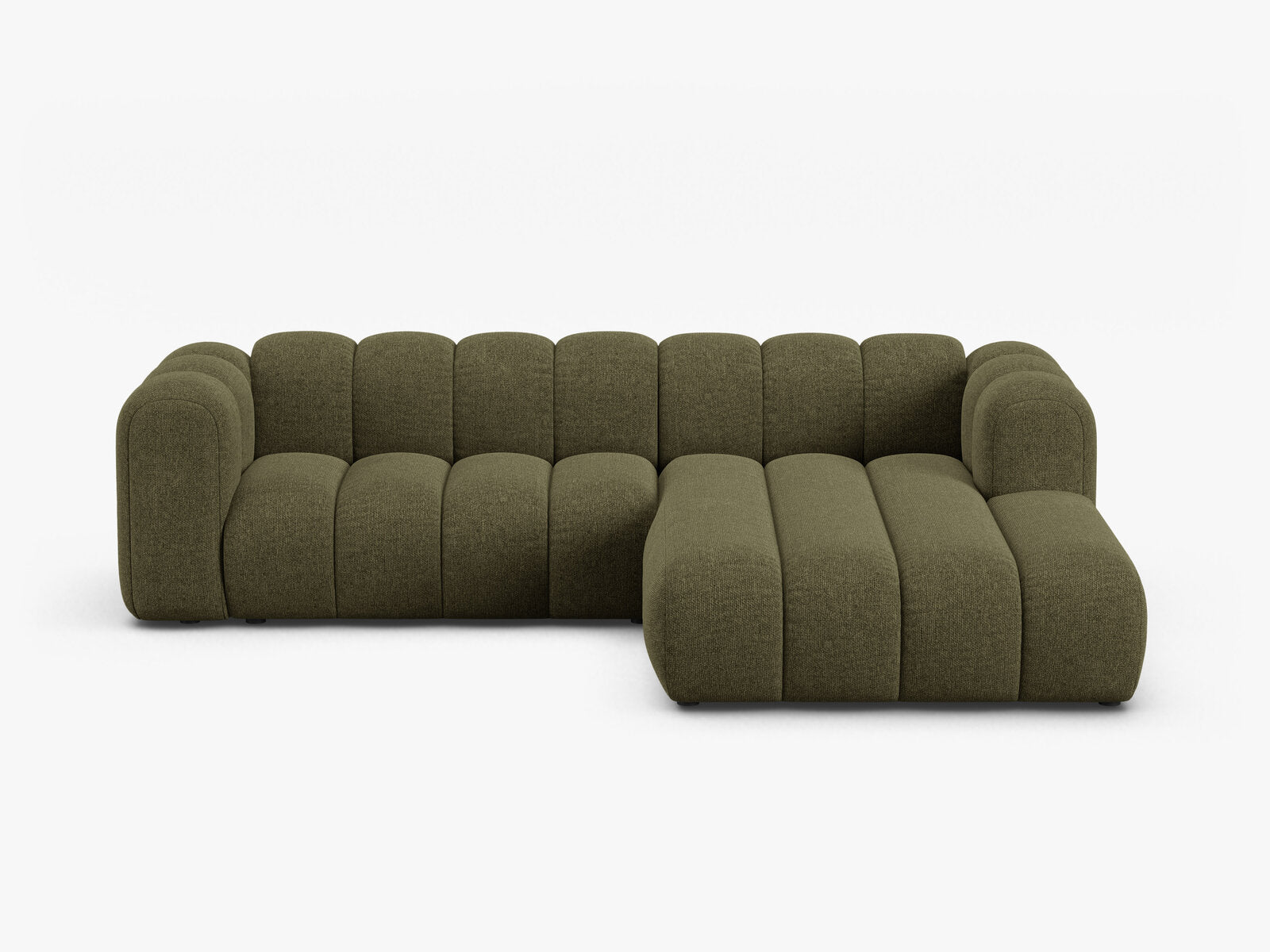 Micadoni Modulares Ecksofa Lupine 4-Sitzer mittelgroß Rechts Chenille Eden Grün