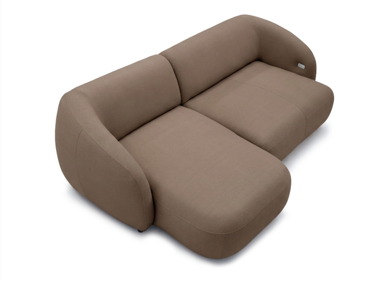 Bobochic Halo Ecksofa mit Schlaffunktion Stoff Taupe Ecke links