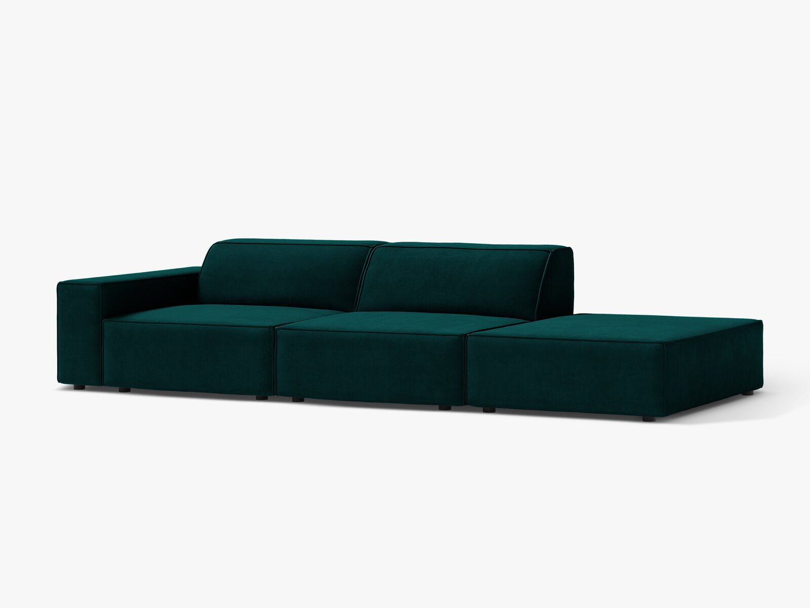 Micadoni Sofa Jodie 3-Sitzer Rechts Samt Venus Dunkel Petrol