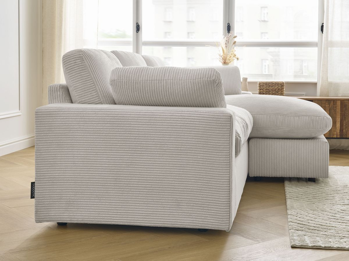 Bobochic Belair Ecksofa 220 × 139 cm Cordsamt Beige