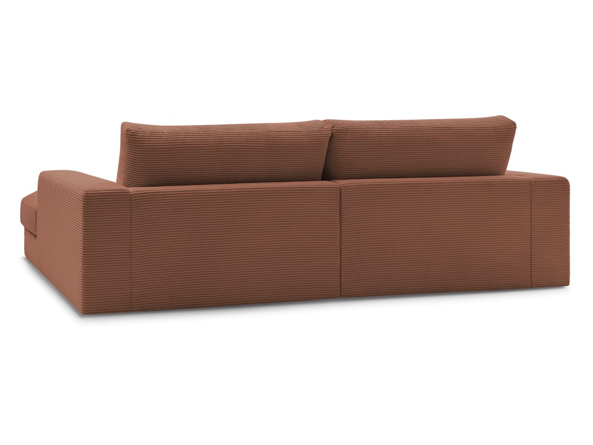 Bobochic Leonard Ecksofa mit Pouf 274 × 159 cm Cordsamt Orange Ecke links