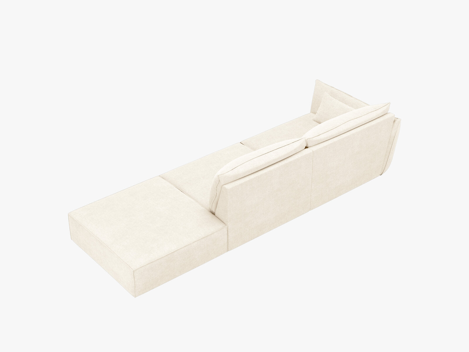 Micadoni Sofa Kaelle 4-Sitzer Rechts Chenille Over The Horizon Helles Beige