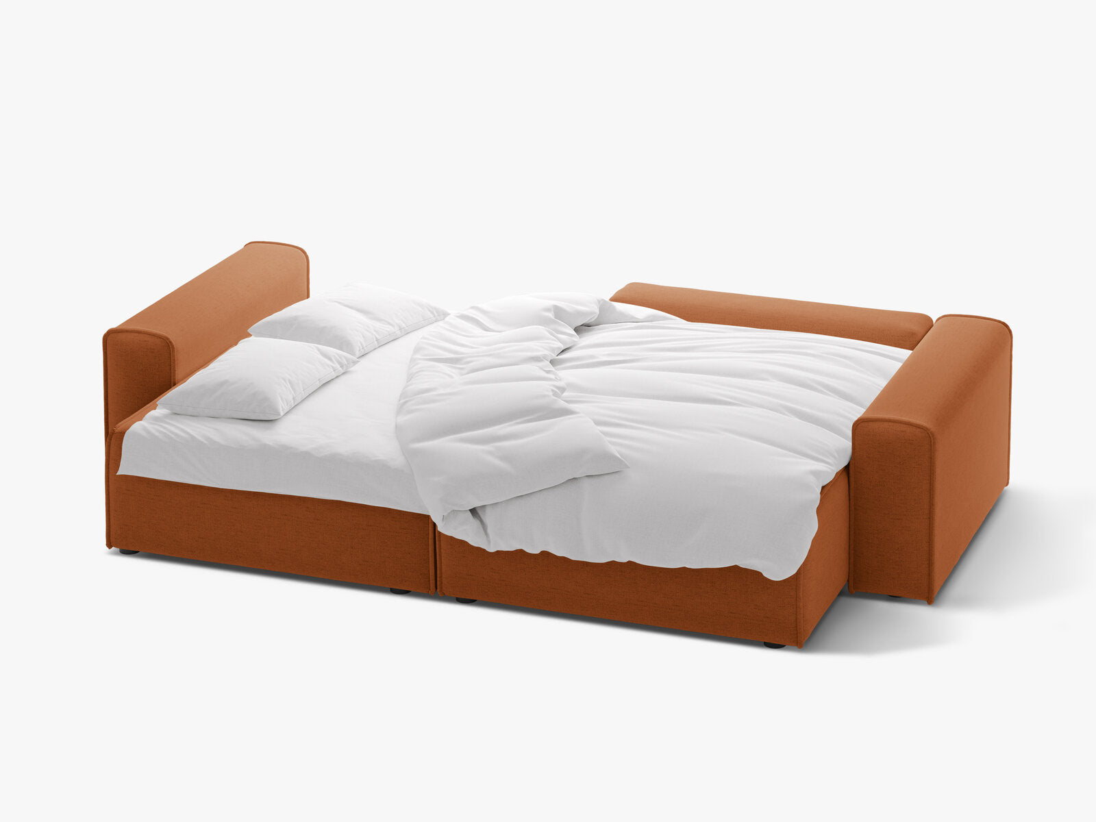 Micadoni Ecksofa Victor 3-Sitzer mit Schlaffunktion Rechts Strukturierter Stoff Ziegel