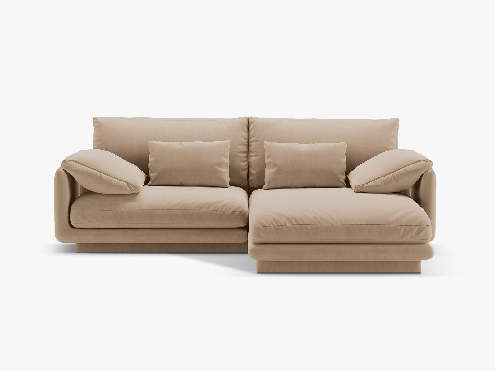 Micadoni Ecksofa Torino 3-Sitzer Rechts Samt Sand