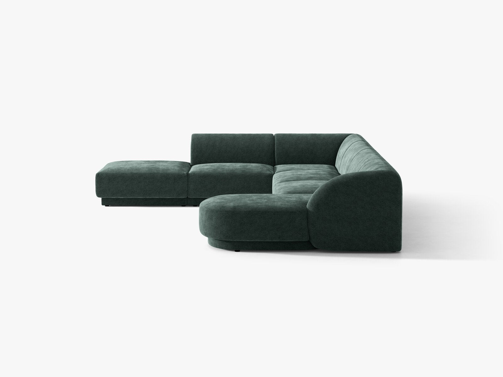 Micadoni Panorama-Ecksofa Miley 6-Sitzer Links Chenille Haga Petrol