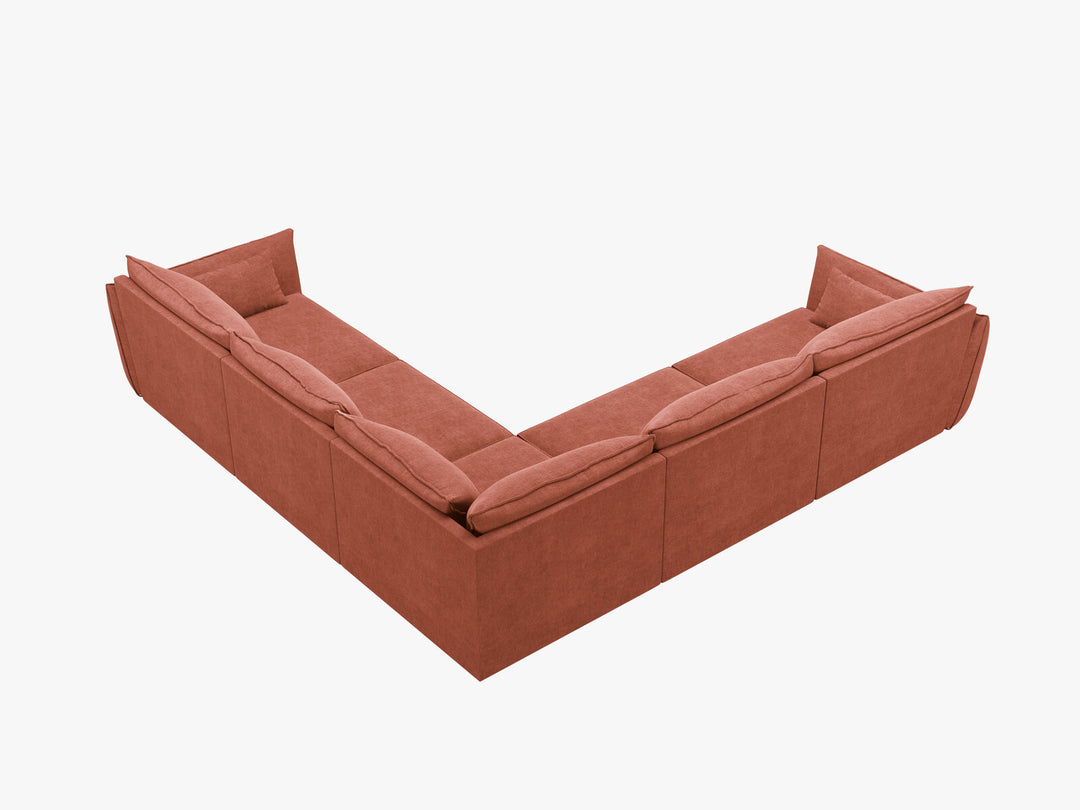 Micadoni Ecksofa Kaelle 7-Sitzer Chenille Over The Horizon Terrakotta