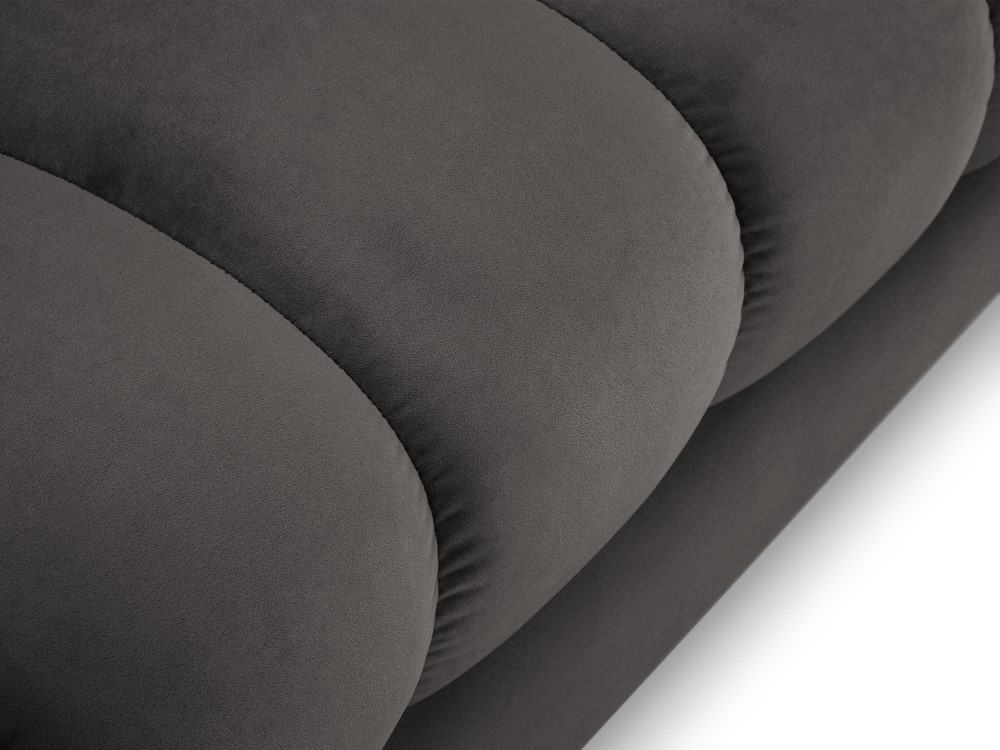 Cosmopolitan Design Chaiselongue Bali Samt Bluvel Dunkelgrau Melange Rechts Beine Gold