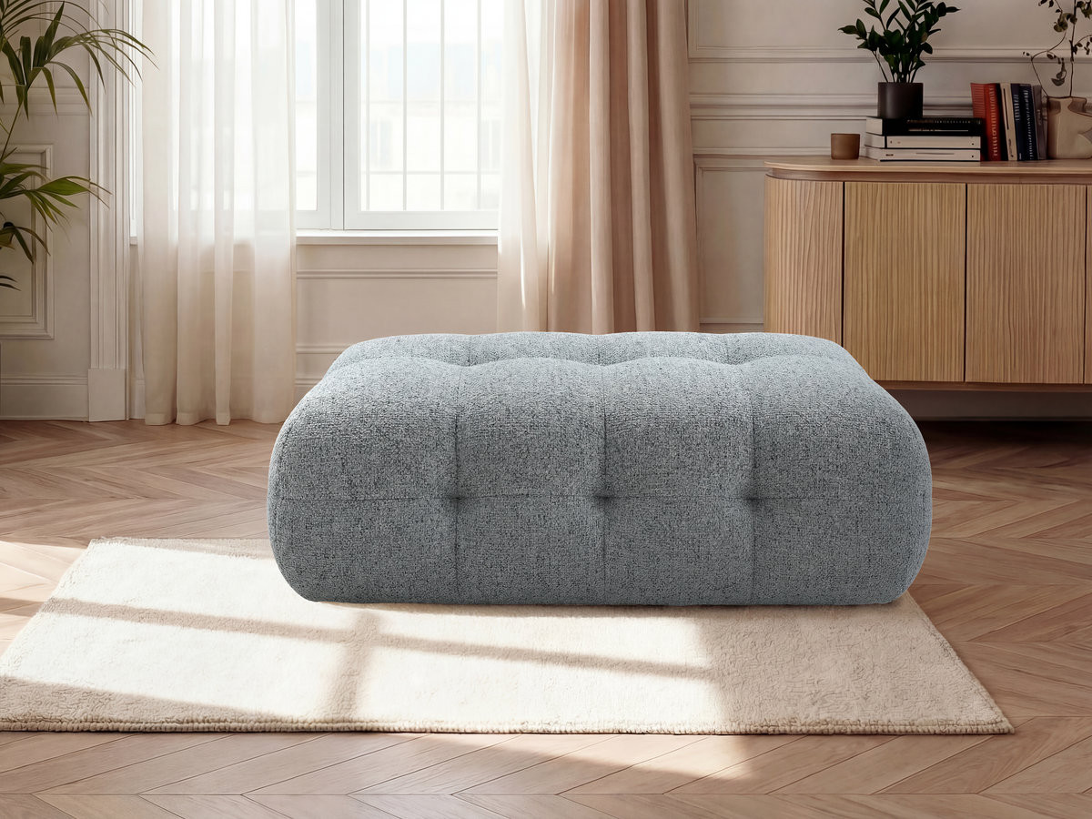 Bobochic Laura Pouf 135 × 84 cm Melange-Stoff Hellgrau