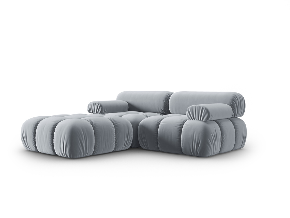 Cosmopolitan Design Modulares Ecksofa Cortina 3-Sitzer Samt Bluvel Hellblau