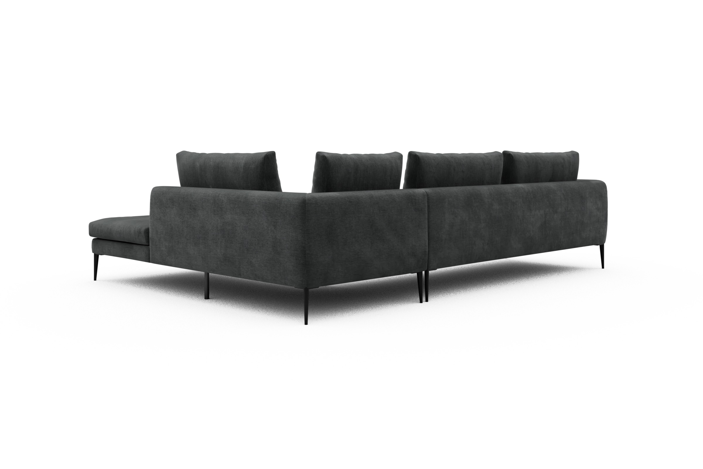 Ecksofa Paul Relax-Ecke links mit 3-Sitzer Smooth-Deep-Warm-Grey