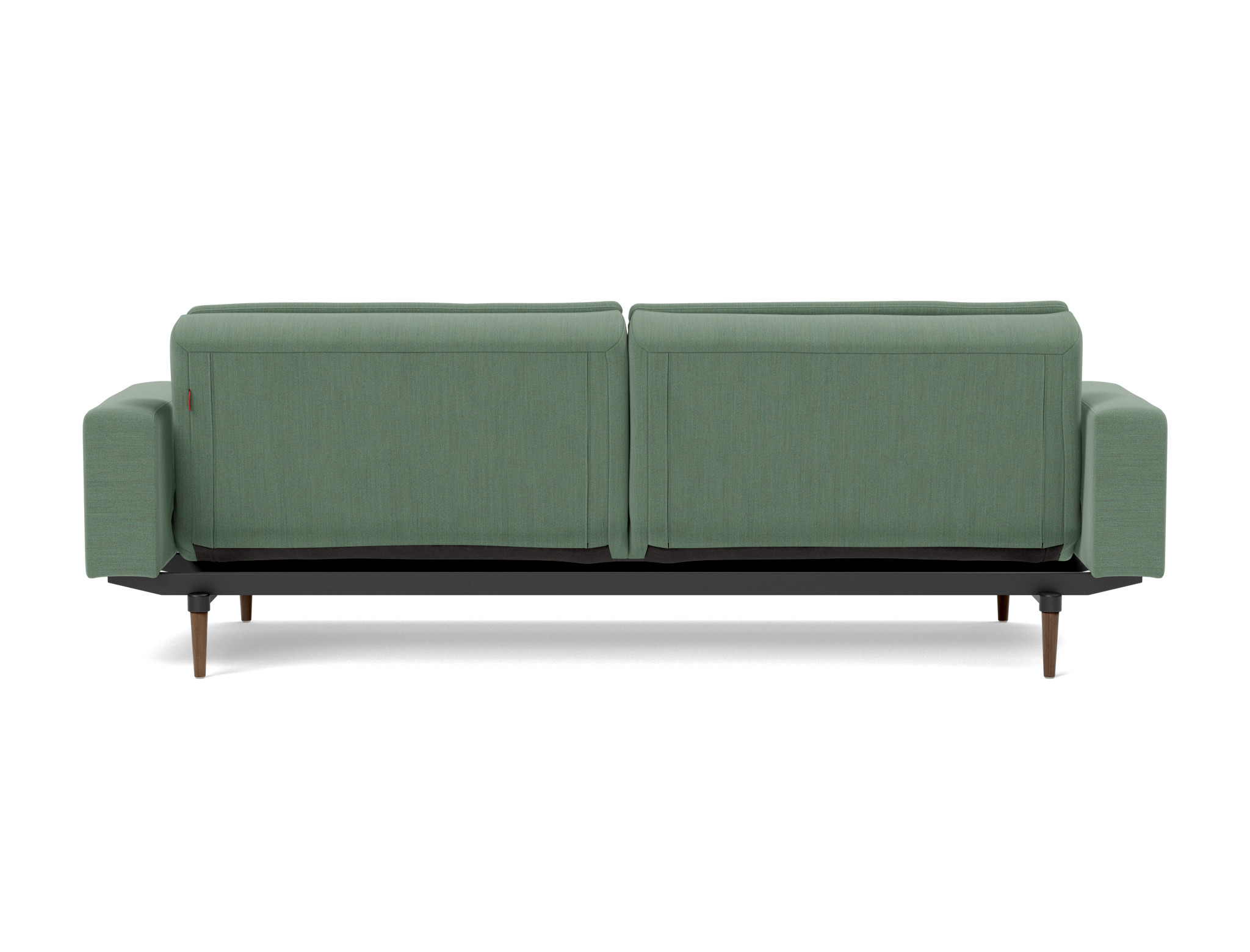 Schlafsofa Dublexo mit Armlehnen Flachgewebe Elegance 518-Green Beine Styletto Eiche dunkel