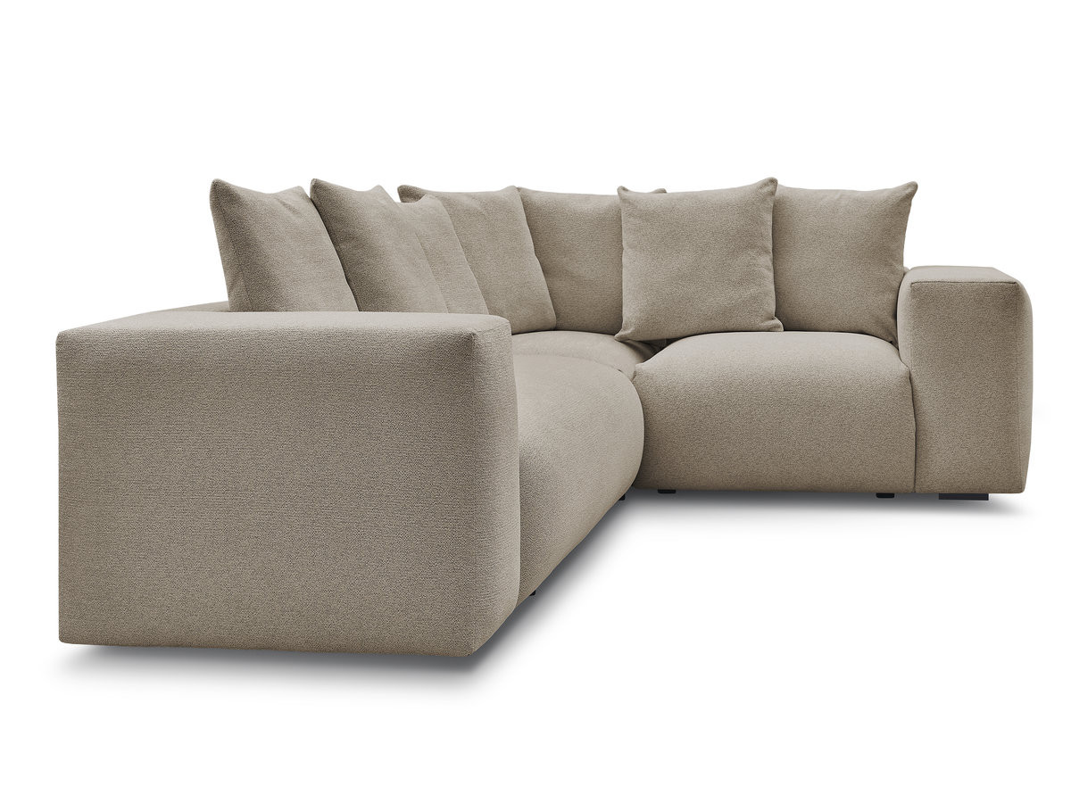 Bobochic Voltaire Ecksofa 268 × 214 cm Melange-Stoff Taupe Ecke rechts