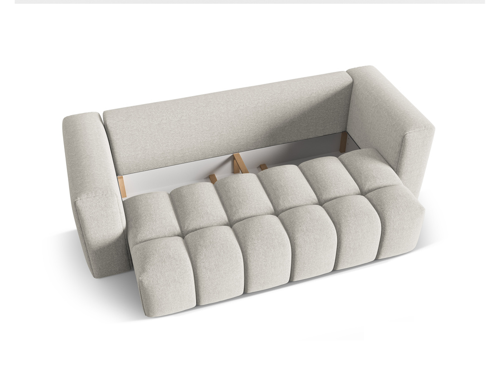 Cosmopolitan Design Schlafsofa Verona 3-Sitzer mit Bettkasten Strukturierter Stoff Sorella Beige