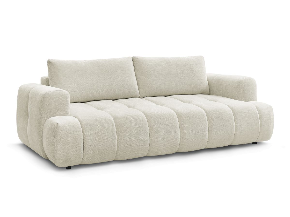 Bobochic Fuji Schlafsofa 3-Sitzer mit Bettkasten Stoff Beige