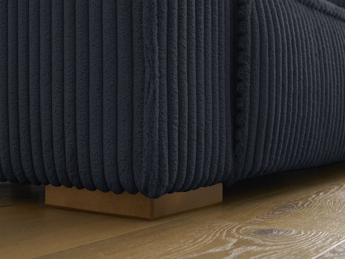 Bobochic Chelsea Sofa 5-Sitzer Breitcord weich Schwarz