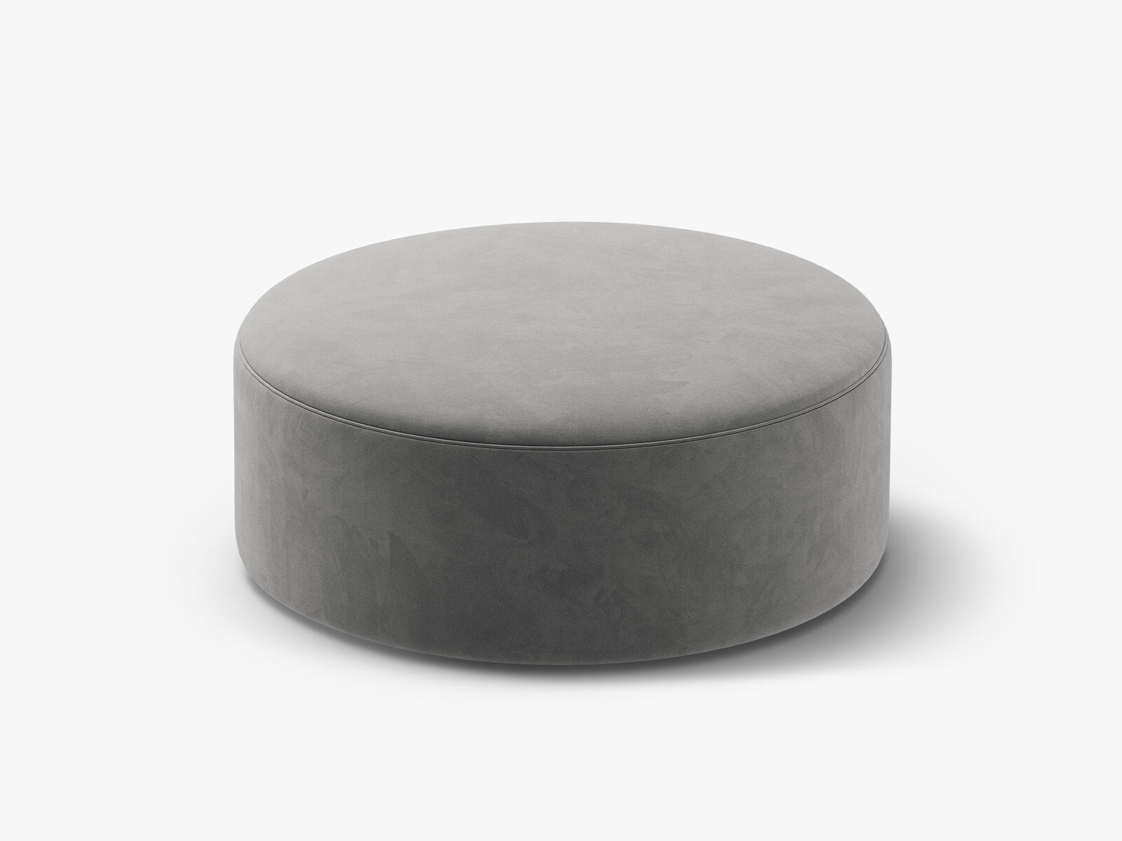 Micadoni Pouf Dia 90cm Samt Salvador Grau