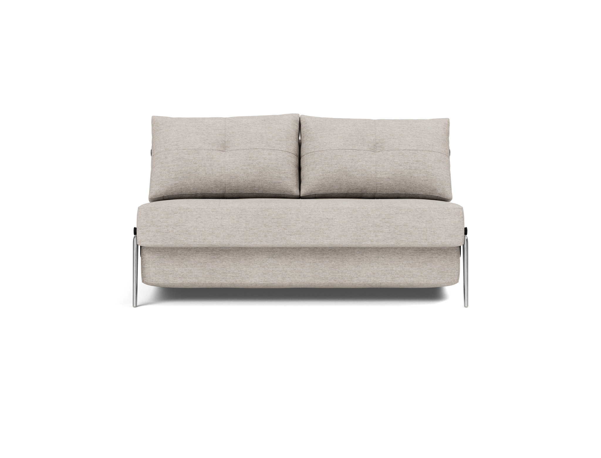 Schlafsofa Cubed 140 Chenille Yuveno 471-Sand Beine Aluminium