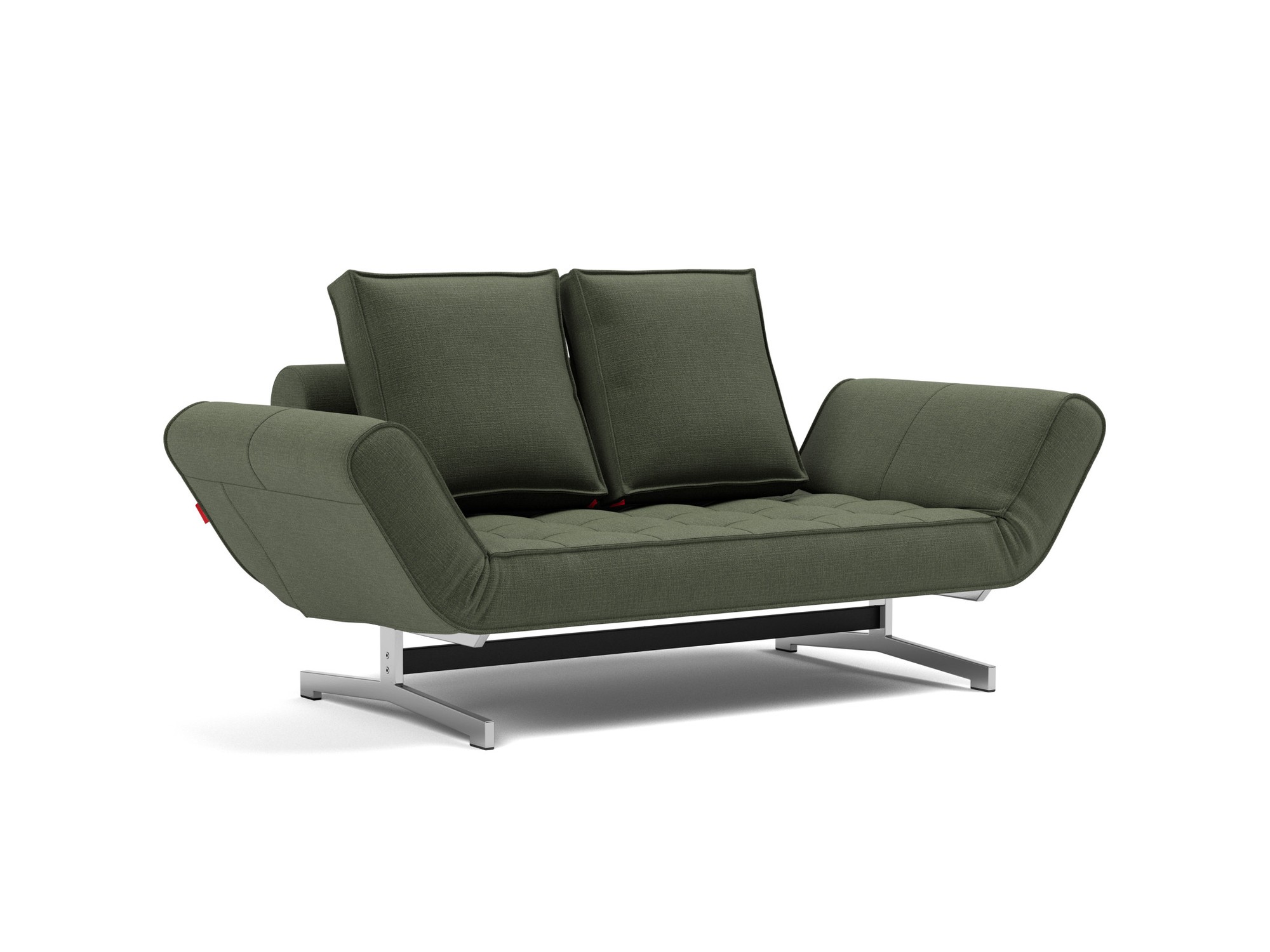 Tagesbett Ghia Chenille Esina 413-Olive-Green Beine Chrom
