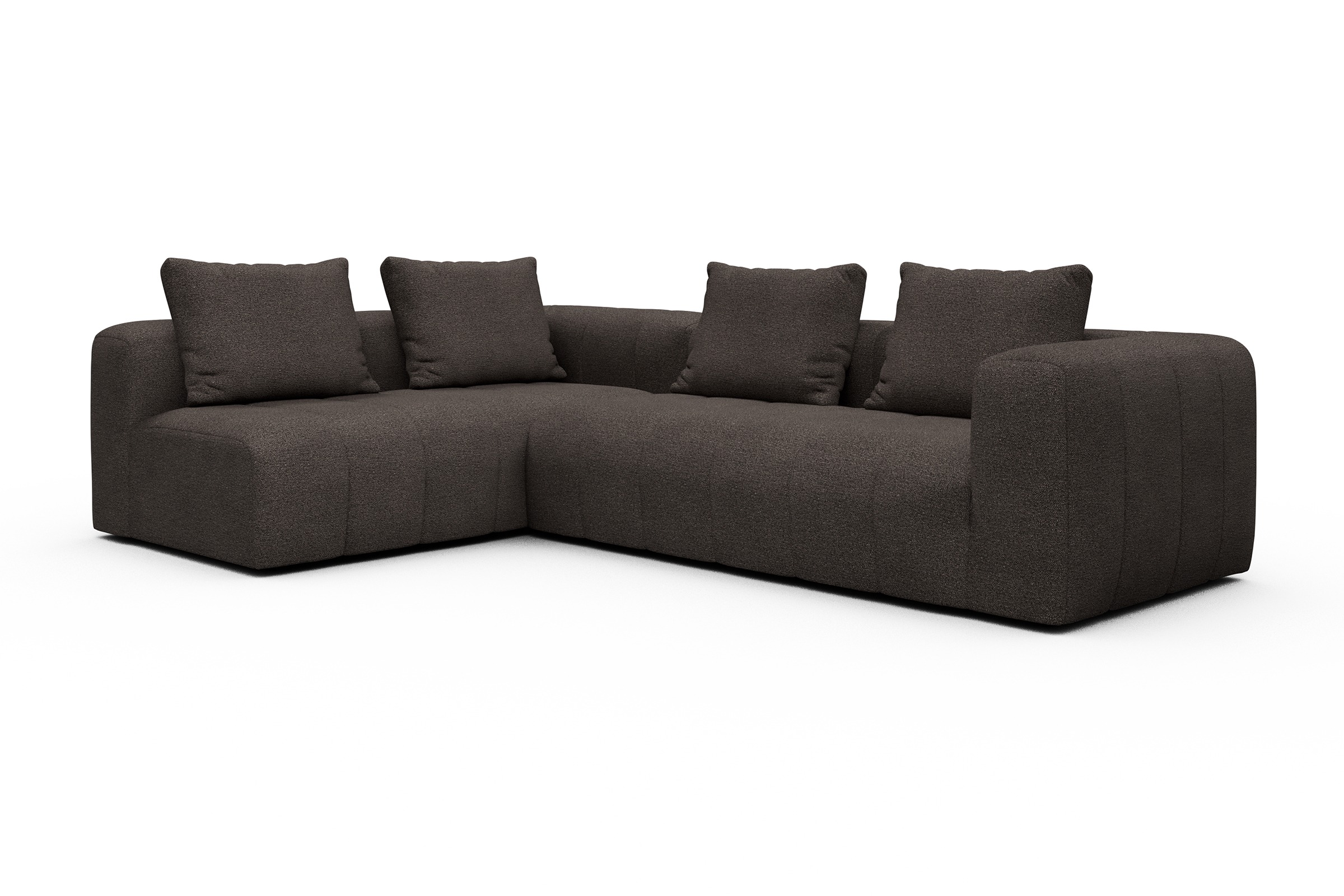 Ecksofa Hugo 2x 2,5-Sitzer Armlehne rechts Boucle-Taupe