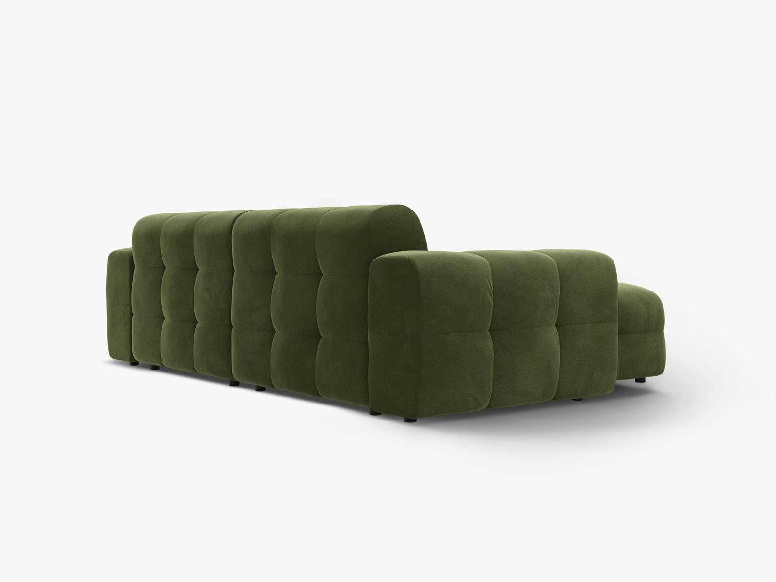Micadoni Ecksofa Kendal 4-Sitzer Links Samt Armeegrün