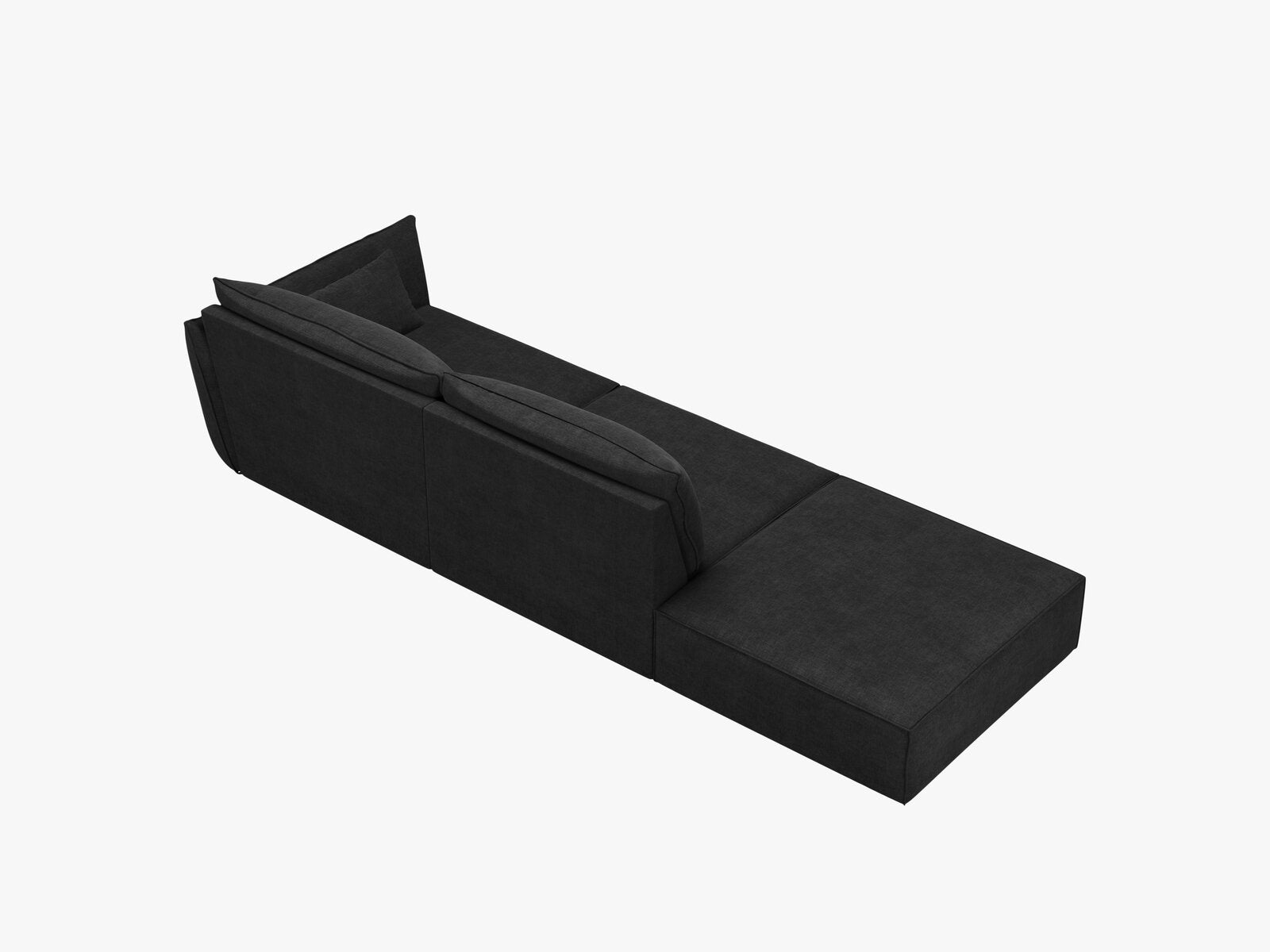 Micadoni Sofa Kaelle 4-Sitzer Links Chenille Over The Horizon Schwarz