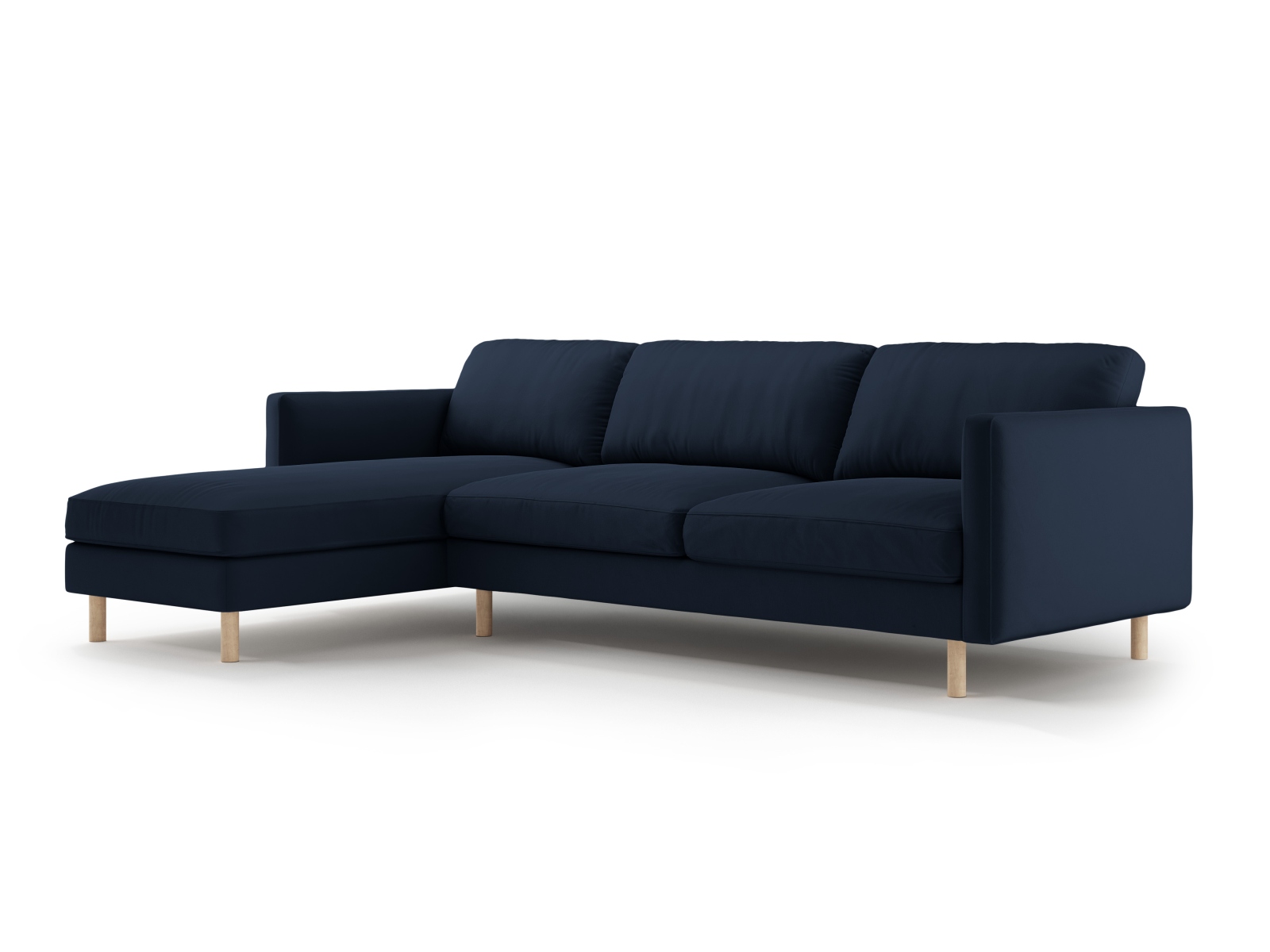 Micadoni Ecksofa Eden 4-Sitzer Links Samt Dunkelblau
