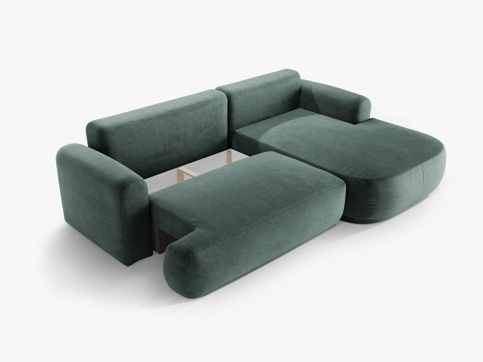 Micadoni Ella Ecksofa 5-Sitzer mit Schlaffunktion Rechts Samt Vogue Petrol