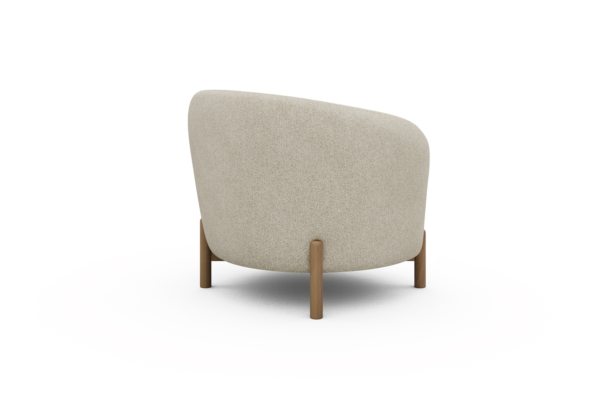 Sessel Ronda Holzbeine Eiche Natur Boucle-Off-White