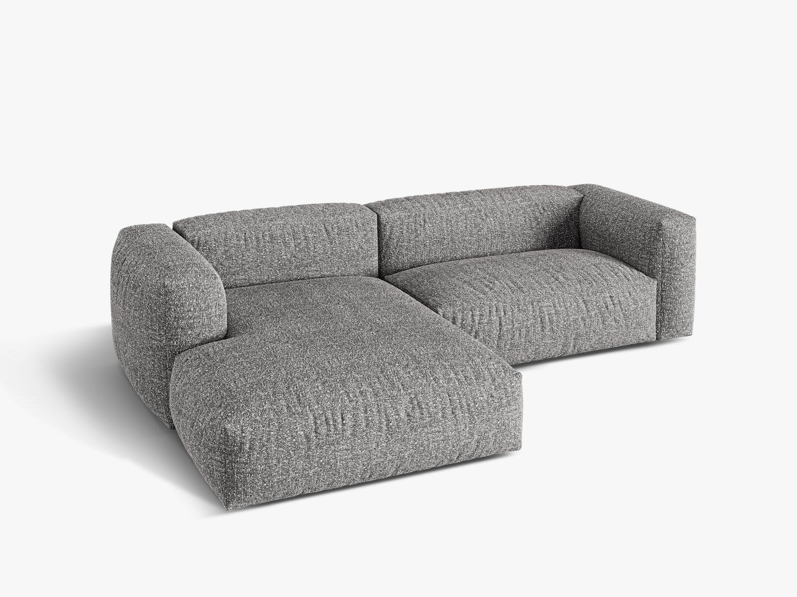 Micadoni Ecksofa Martina 2-Sitzer Links Boucle Monet Graphit