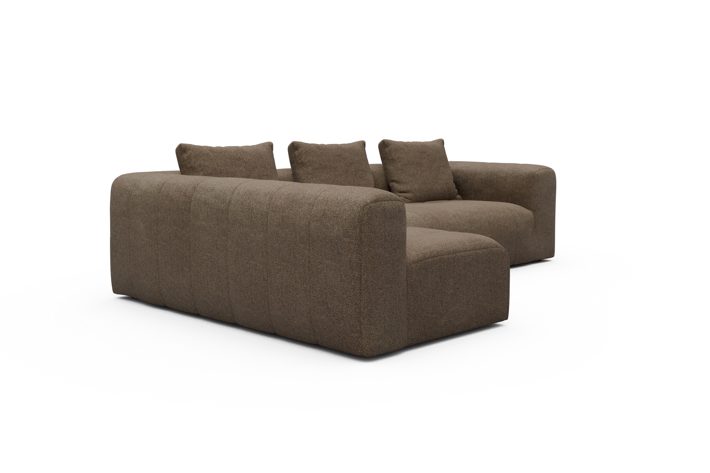 Ecksofa Hugo 2x 2,5-Sitzer Armlehne rechts Aivi-Khaki-Brown
