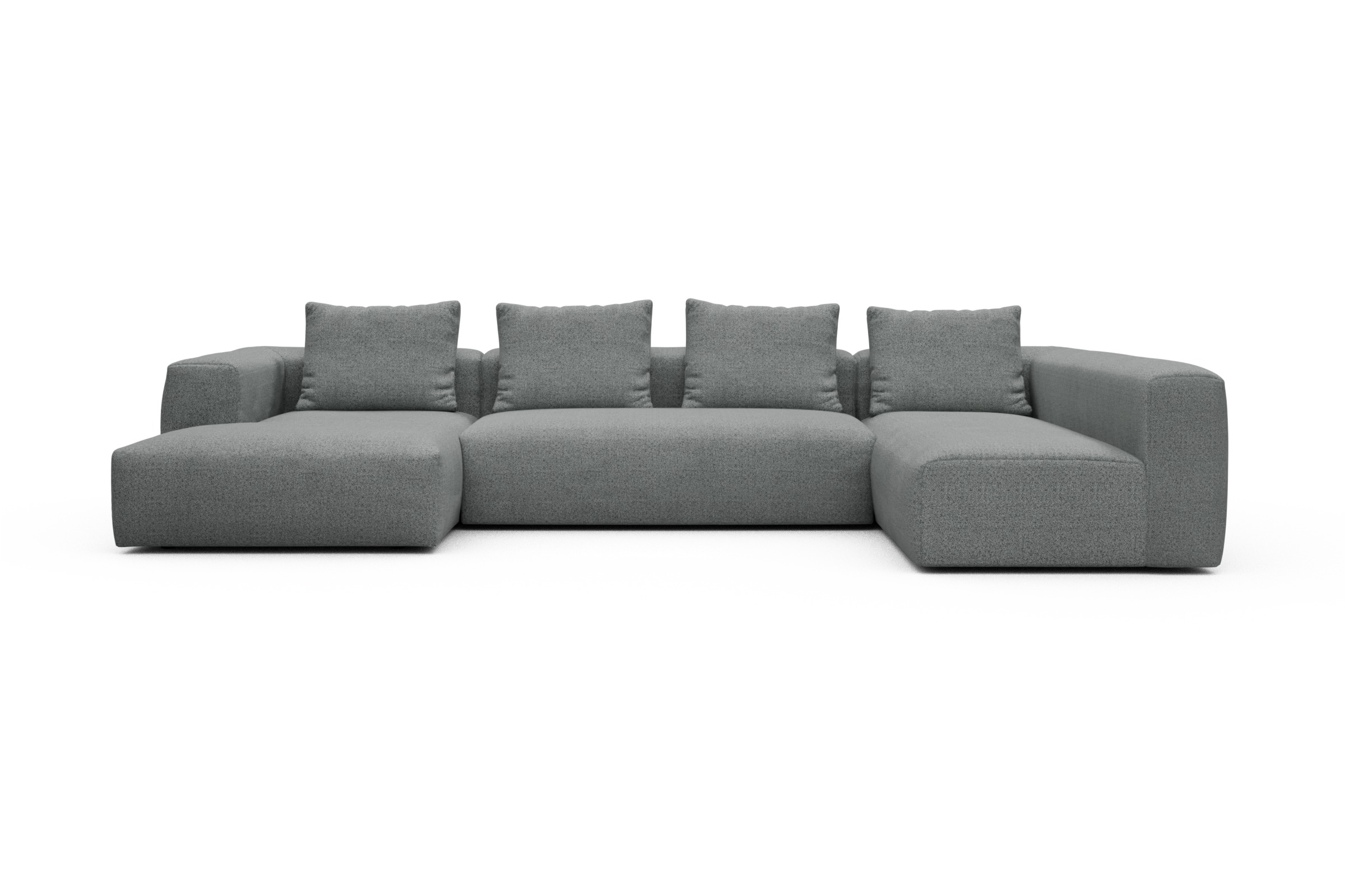 Skandi Home Wohnlandschaft Fred Chaiselongue links mit 2-Sitzer und lange Armlehne rechts Aivi-Gravet-Grey moebelfaktor