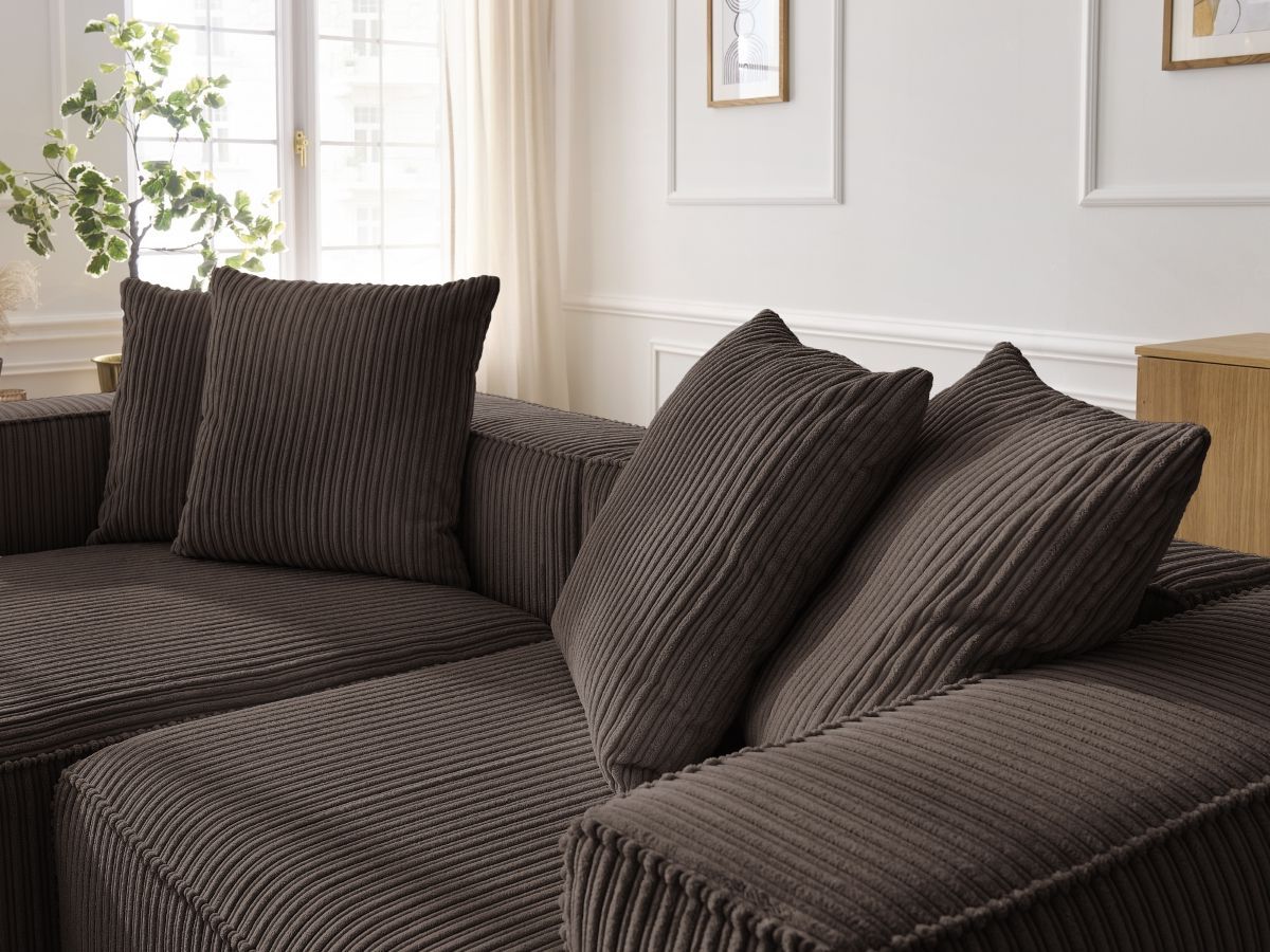 Bobochic Nina Ecksofa Cordsamt Braun Ecke links