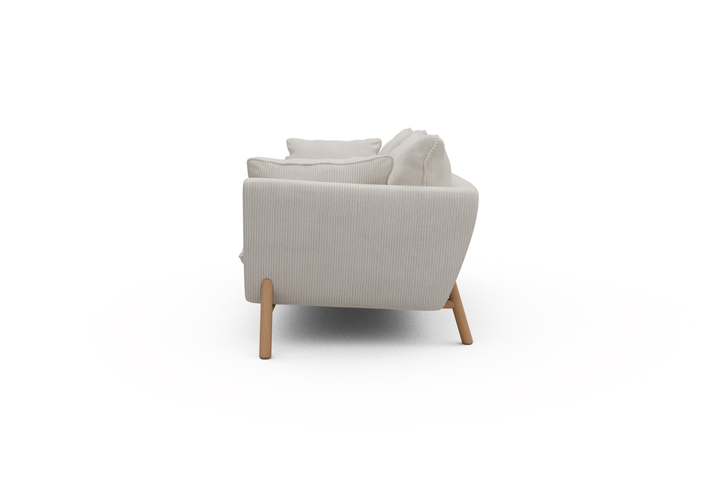 Sofa Emil PREMIUM 2-Sitzer Beinfarbe Eiche Natur Corduroy-Ivory