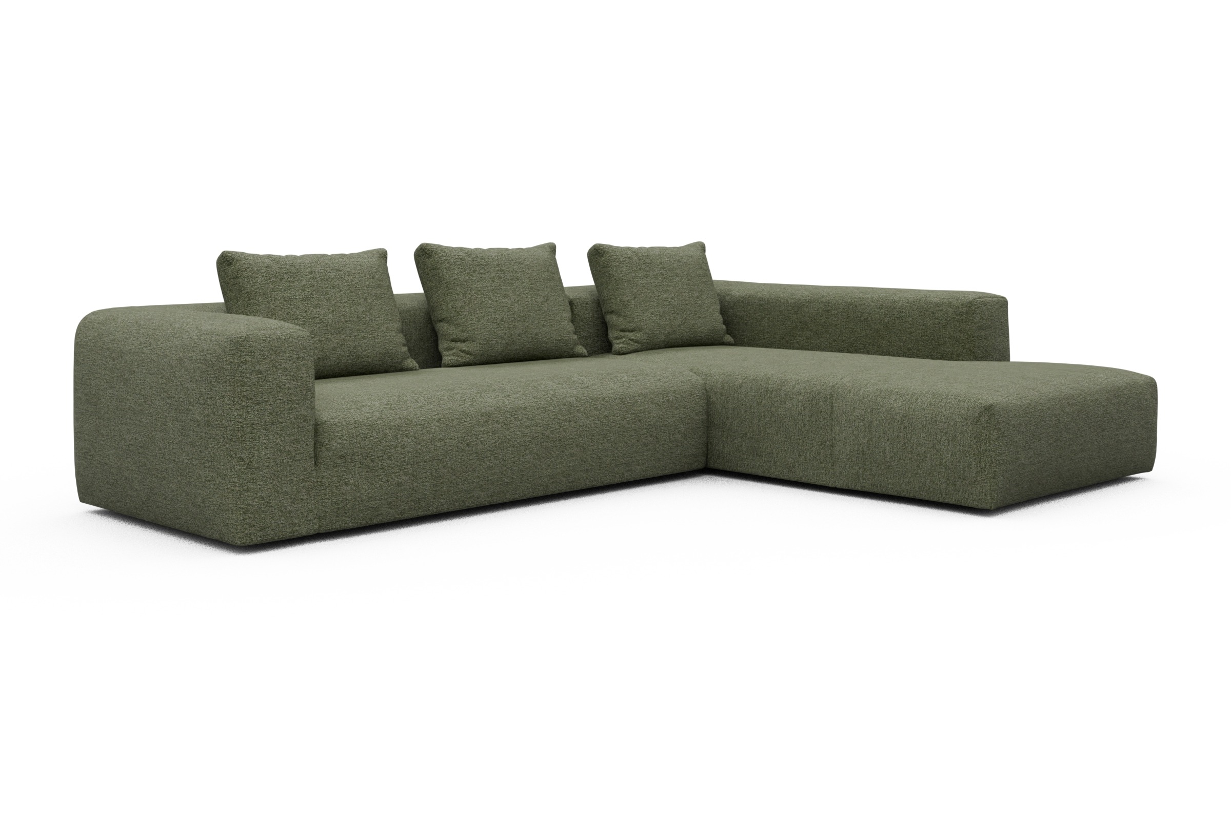Ecksofa Fred Relax-Ecke rechts mit 2,5-Sitzer Carreno-Vivid-Green