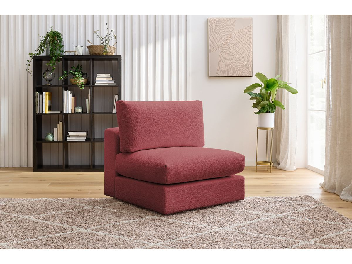 Bobochic Paris Sofamodul 1-Sitzer Bouclé-Stoff Rot