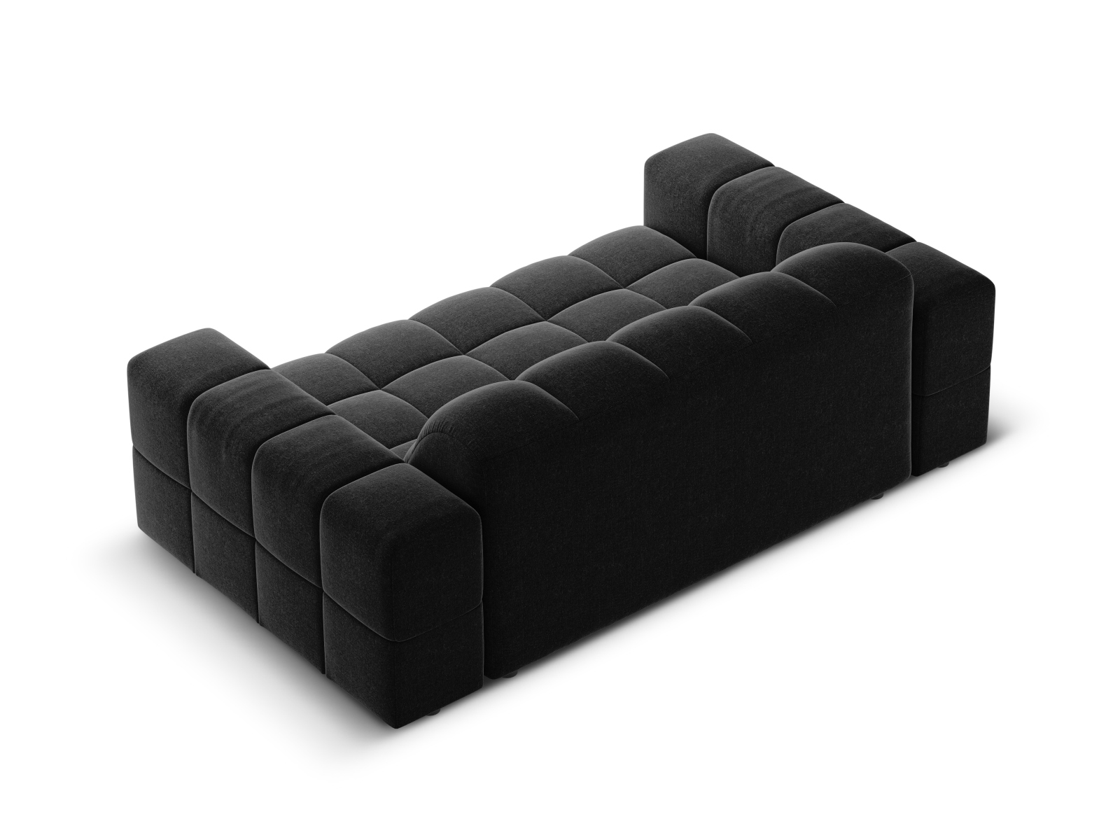 Cosmopolitan Design Sofa Chicago 2-Sitzer Chenille Haga Schwarz