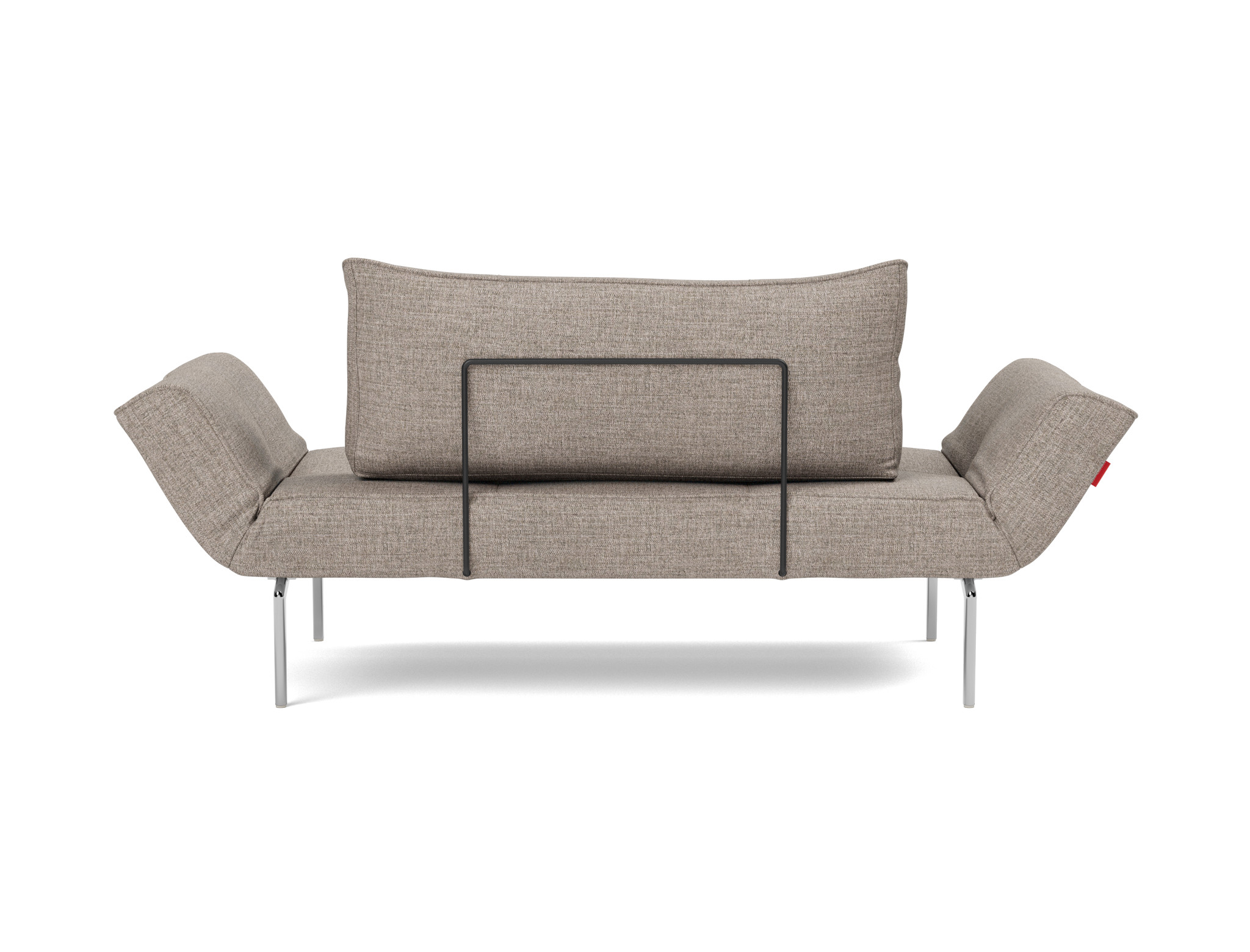 Tagesbett Zeal Chenille Yuveno 472-Warm-Grey Beine Straw Aluminium