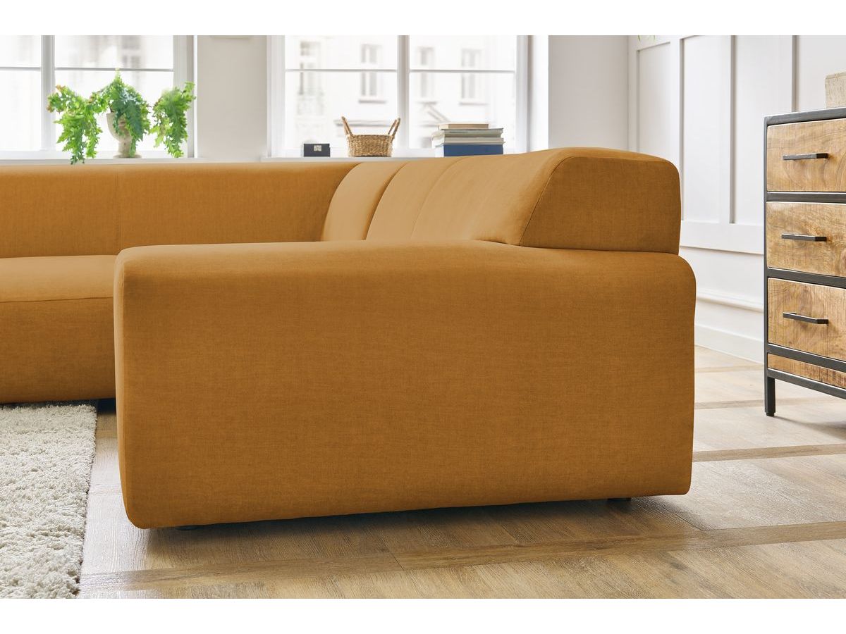 Bobochic Lavena Ecksofa 272 × 220 cm Samt Gelb Ecke links